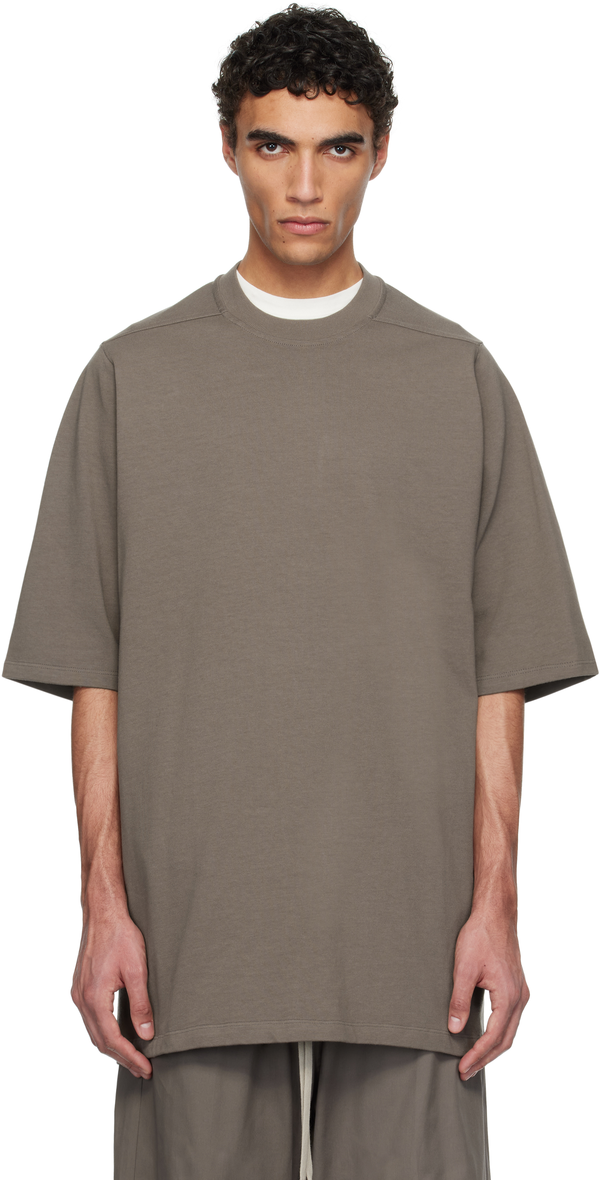 【関税込み】Rick Owens グレー Hollywood Jumbo SS Tシャツ Gray Hollywood Jumbo SS T-shirt by Rick Owens on Sale