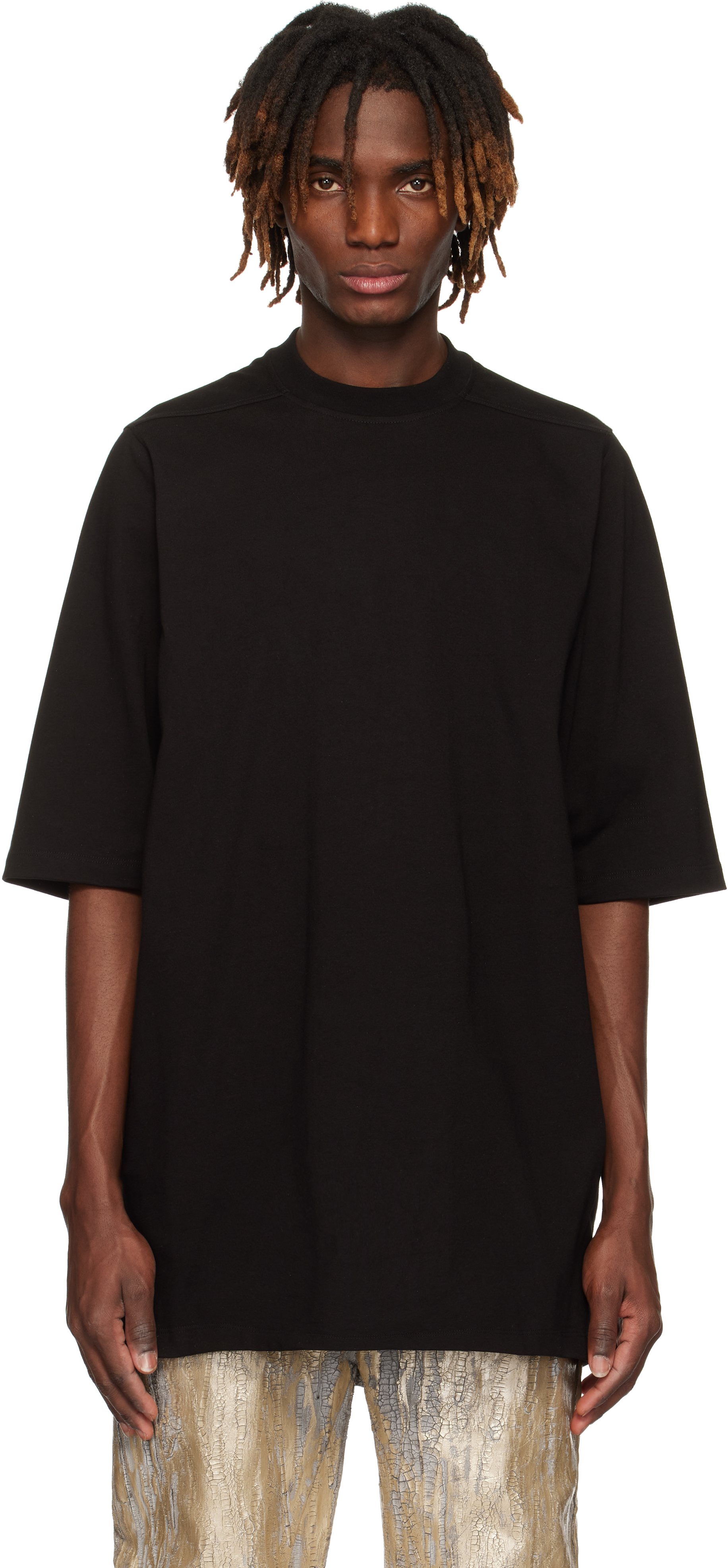 Rick Owens Black Hollywood Tommy T-shirt In 09 Black