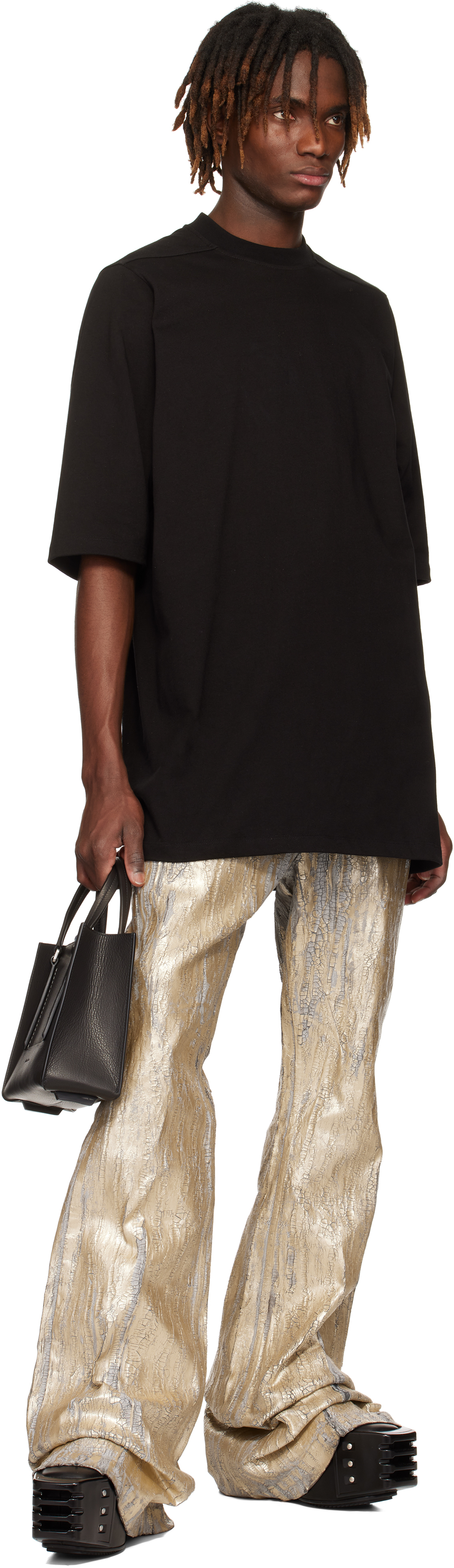 Rick Owens Black Hollywood Tommy T-shirt In 09 Black