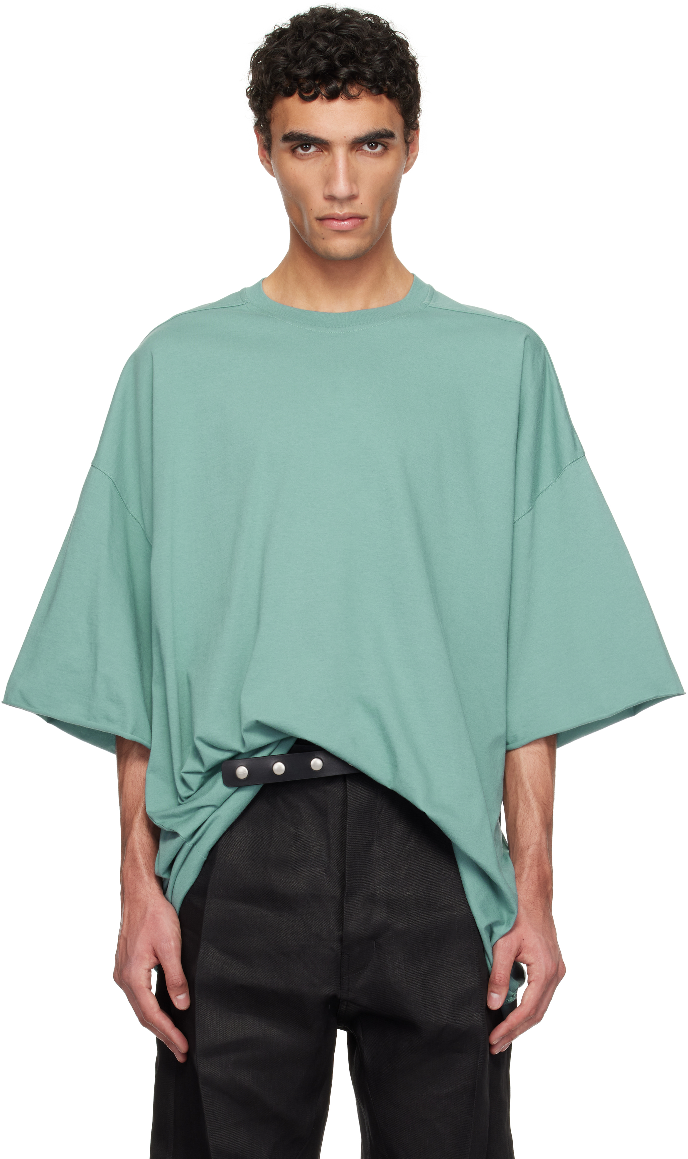 Rick Owens  Tシャツ ブルー Rick Owens Blue Porterville Level T-Shirt | REVERSIBLE