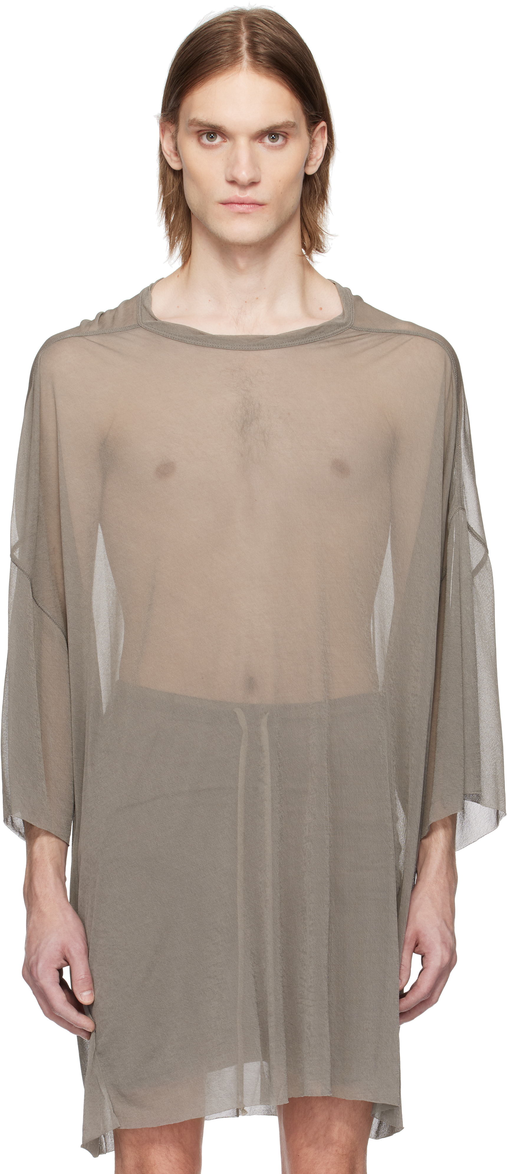 【関税込み】Rick Owens グレー Hollywood  T Tシャツ Rick Owens DRKSHDW: グレー Hollywood Tommy Tシャツ | SSENSE 日本