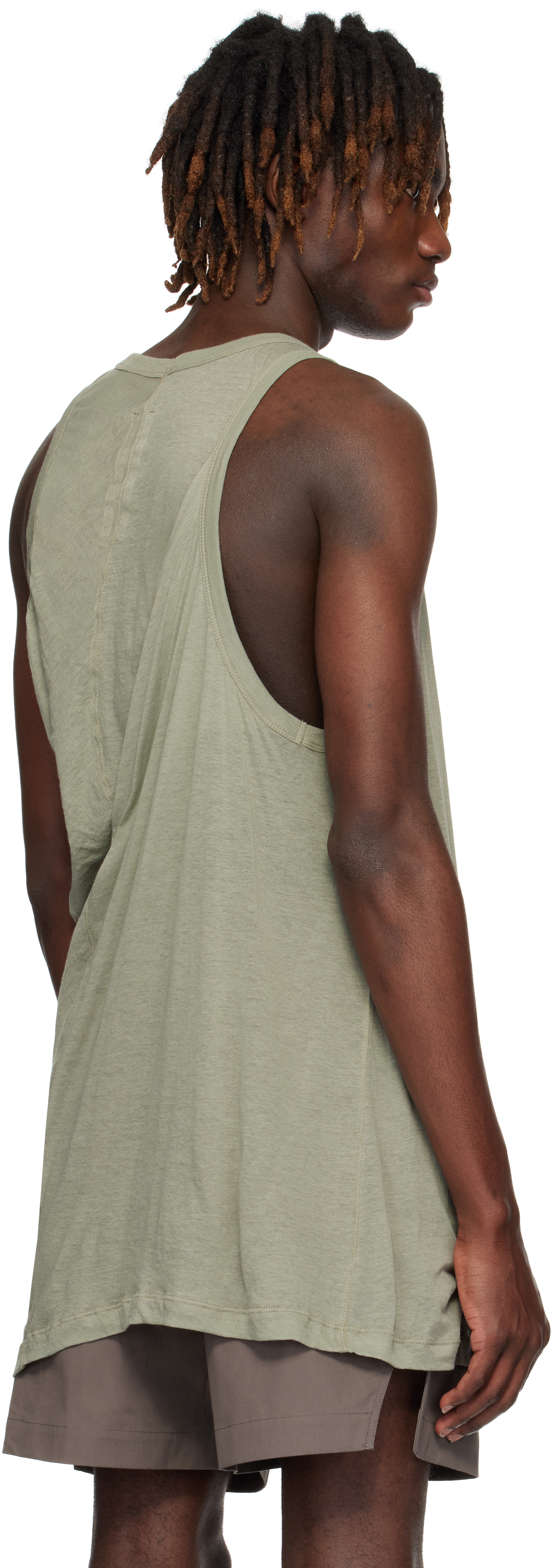 Rick Owens Green Hollywood Anthem Tank Top In 15 Celadon