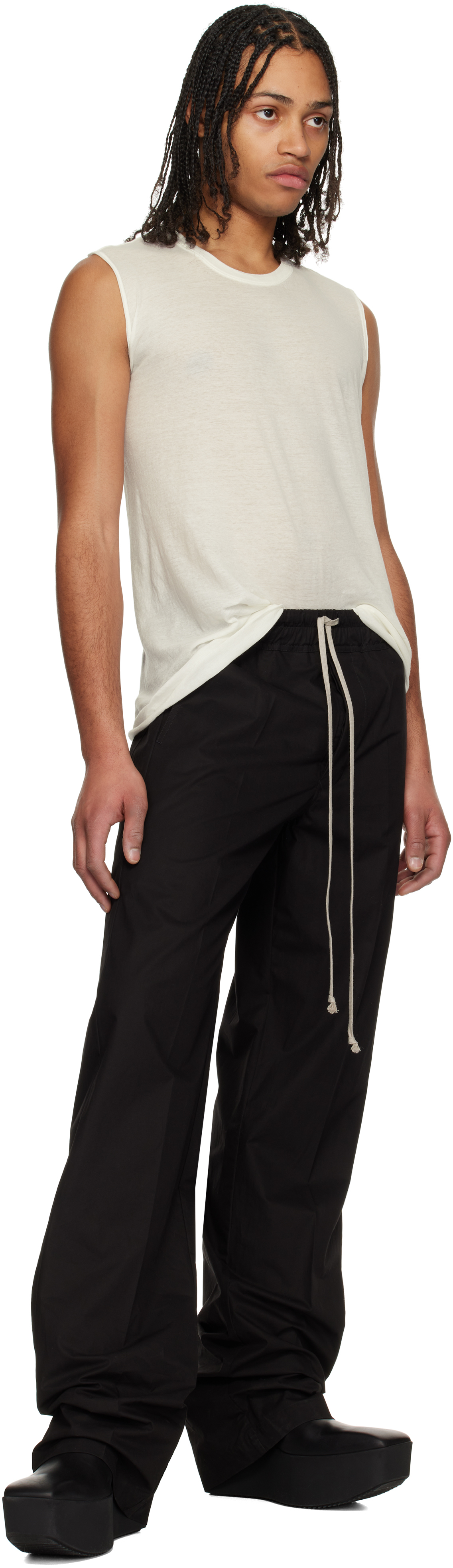 Rick Owens Off-white Hollywood Unstable Cotton Basic Sl Tank Top In 11 Milk