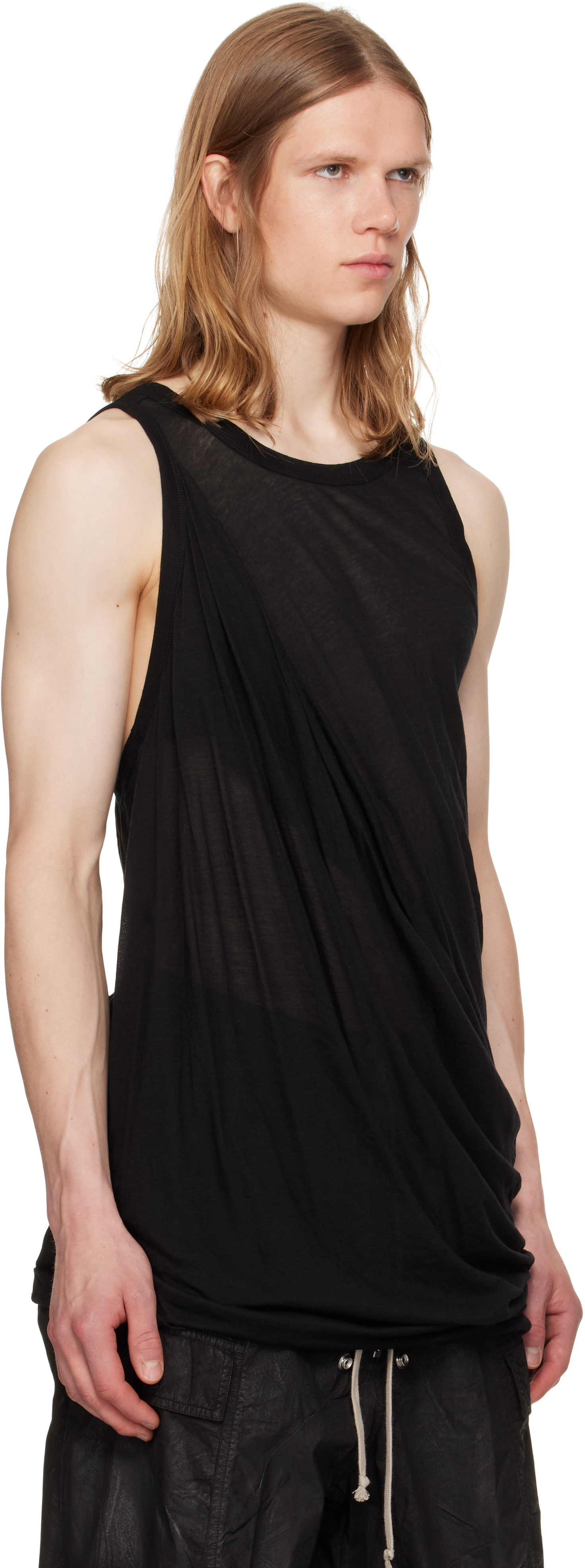 Rick Owens Black Hollywood Tank Top In 09 Black