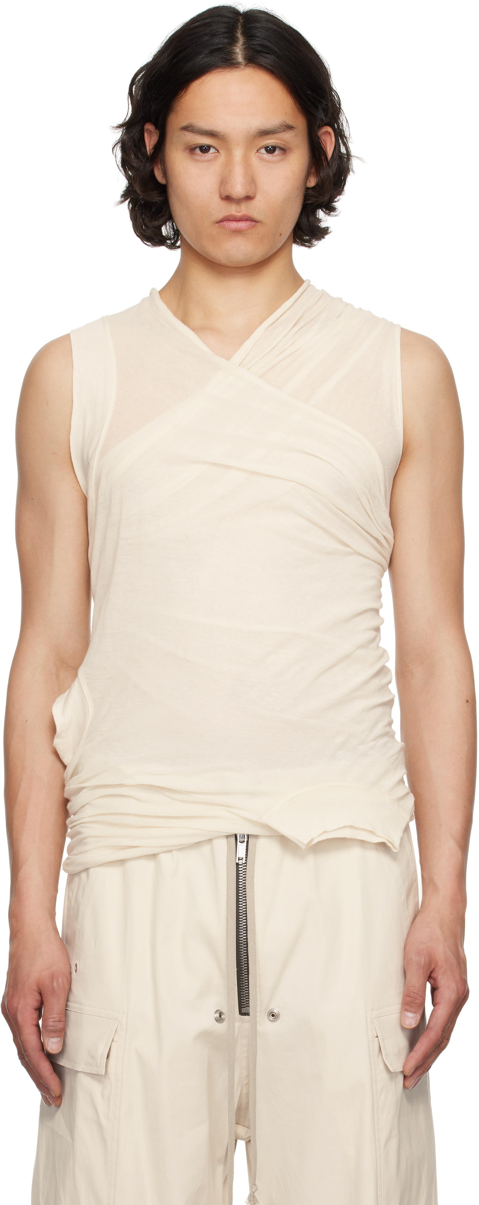 Rick Owens Off-white Hollywood Banana Tank Top In Neutral