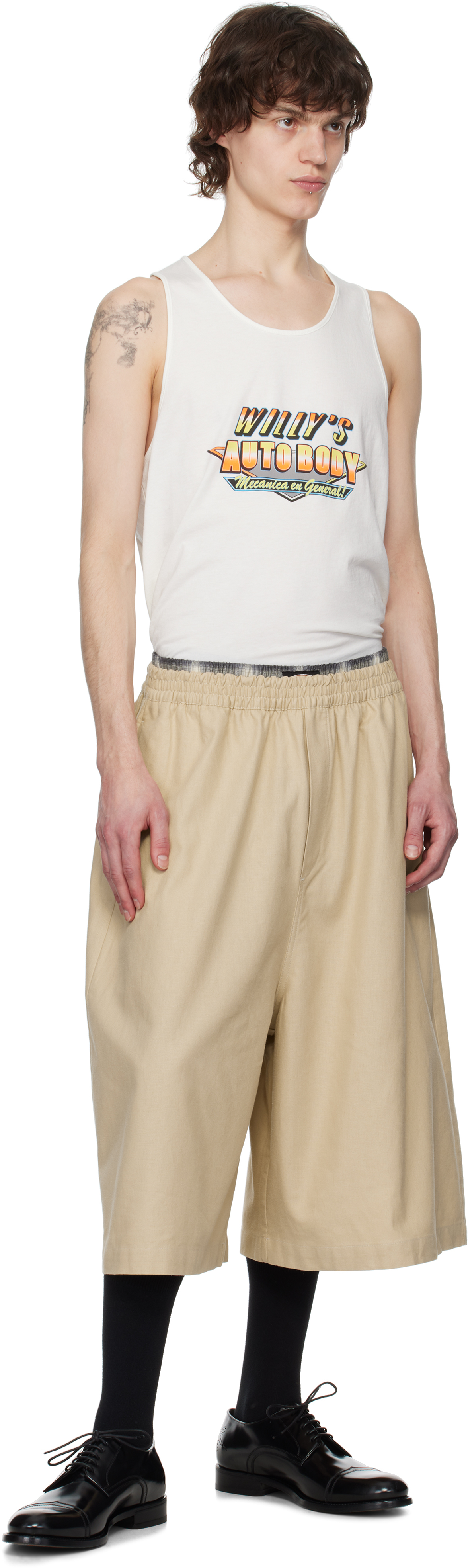 Willy Chavarria Mens Auto Service Crew-neck Cotton Tank Top White In White