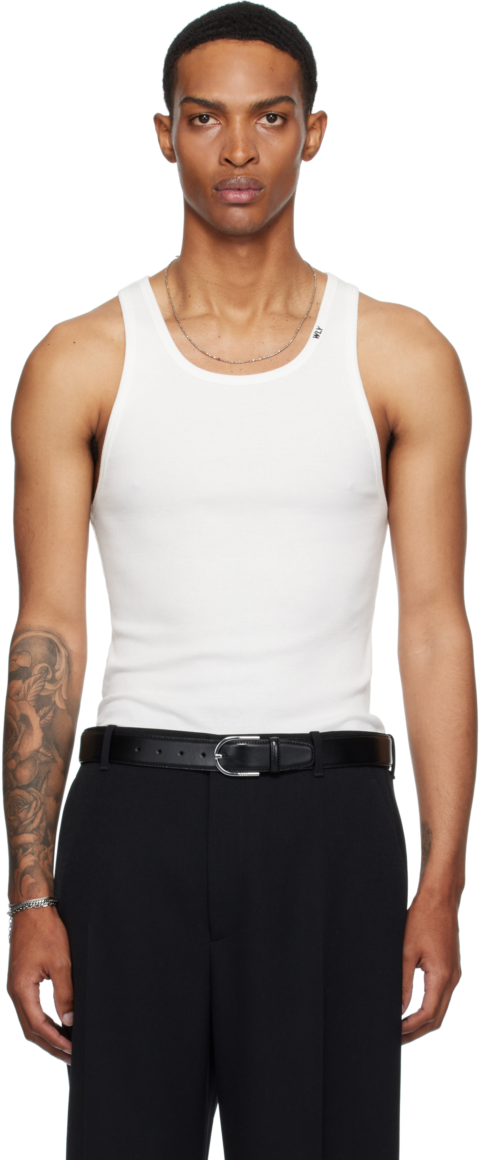 White 'Willy' Ribbed Tank Top