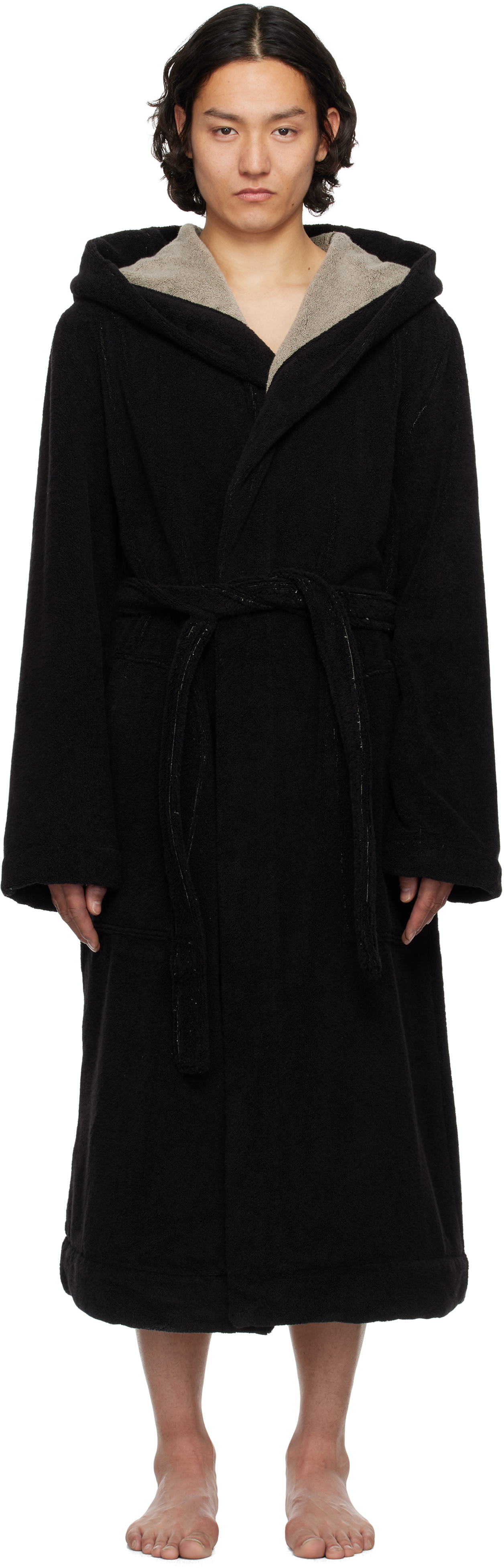 Black Beach Robe by Rick Owens on Sale Black Beach Robe by Rick Owens on Sale