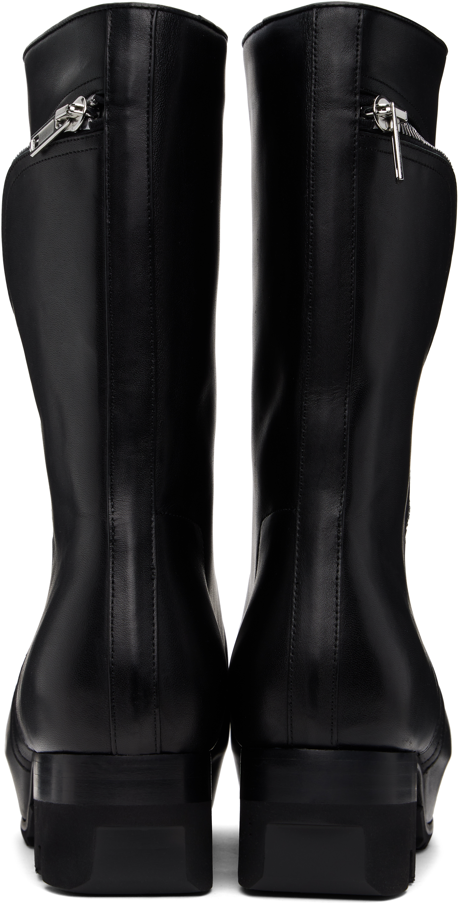 Rick Owens Black Hollywood Bahaus Ballast Boots In 09 Black