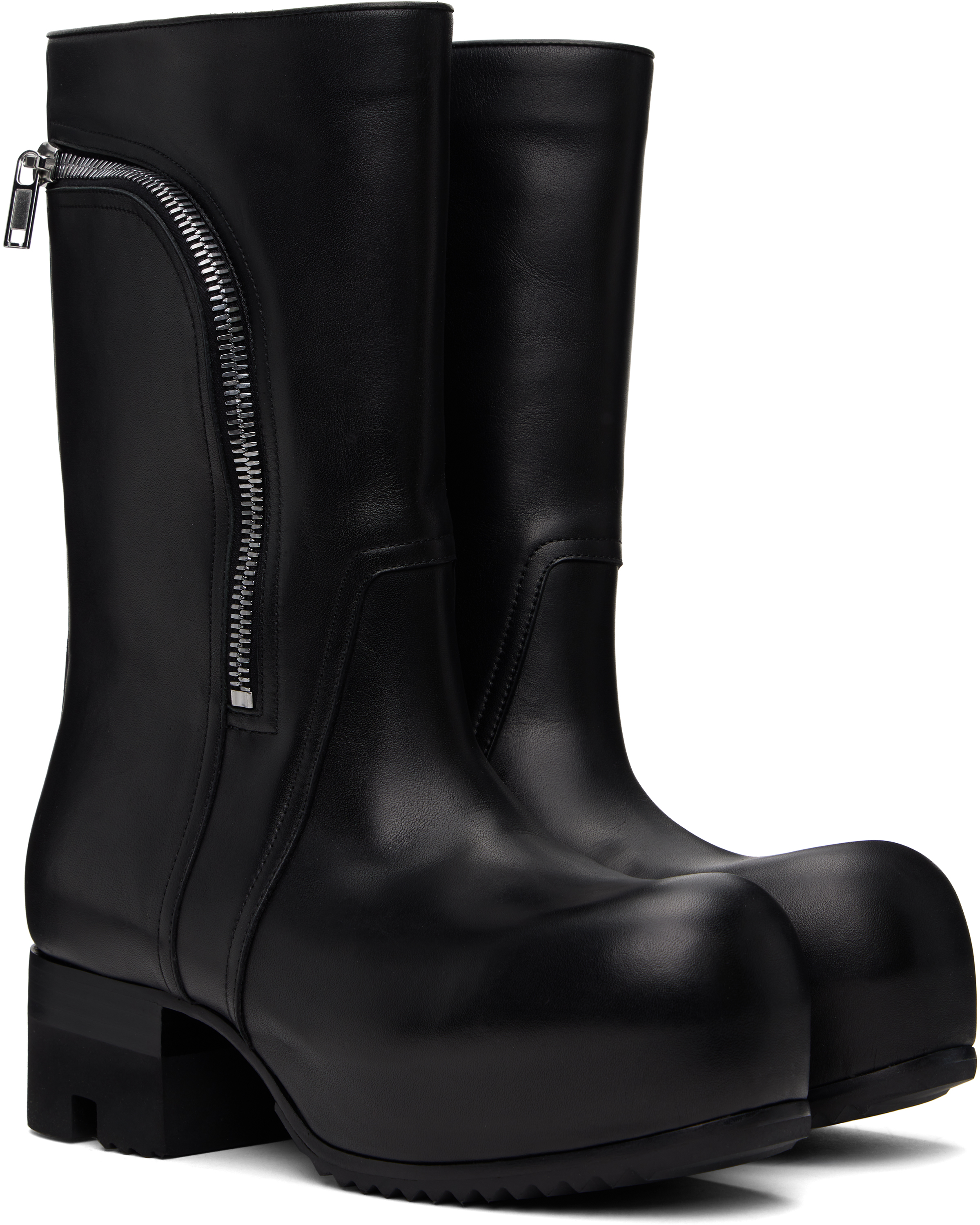 Rick Owens Black Hollywood Bahaus Ballast Boots In 09 Black
