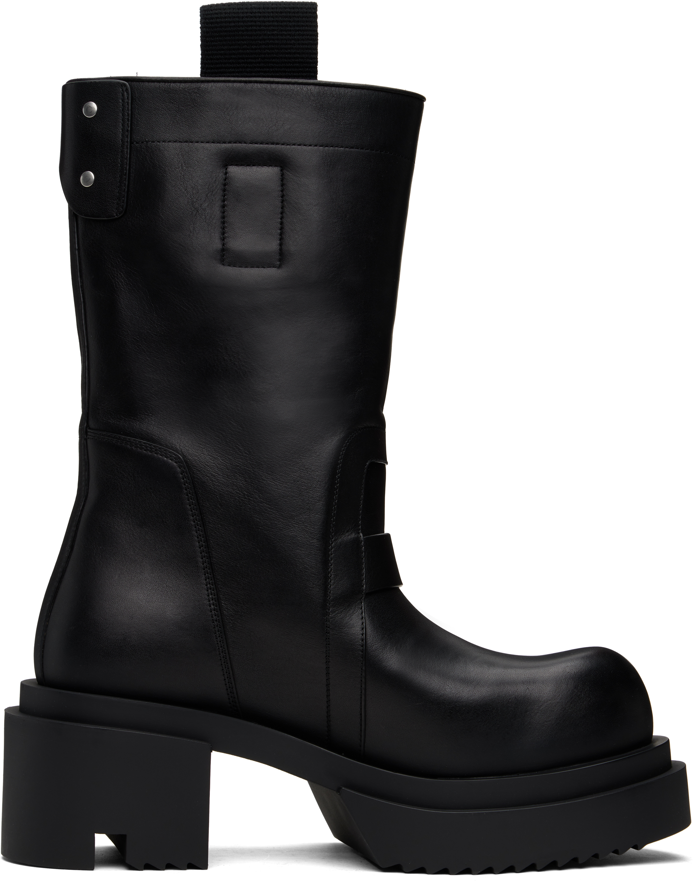 Rick Owens Black Hollywood Loo Pull On Bogun Boots In 99 Black/black