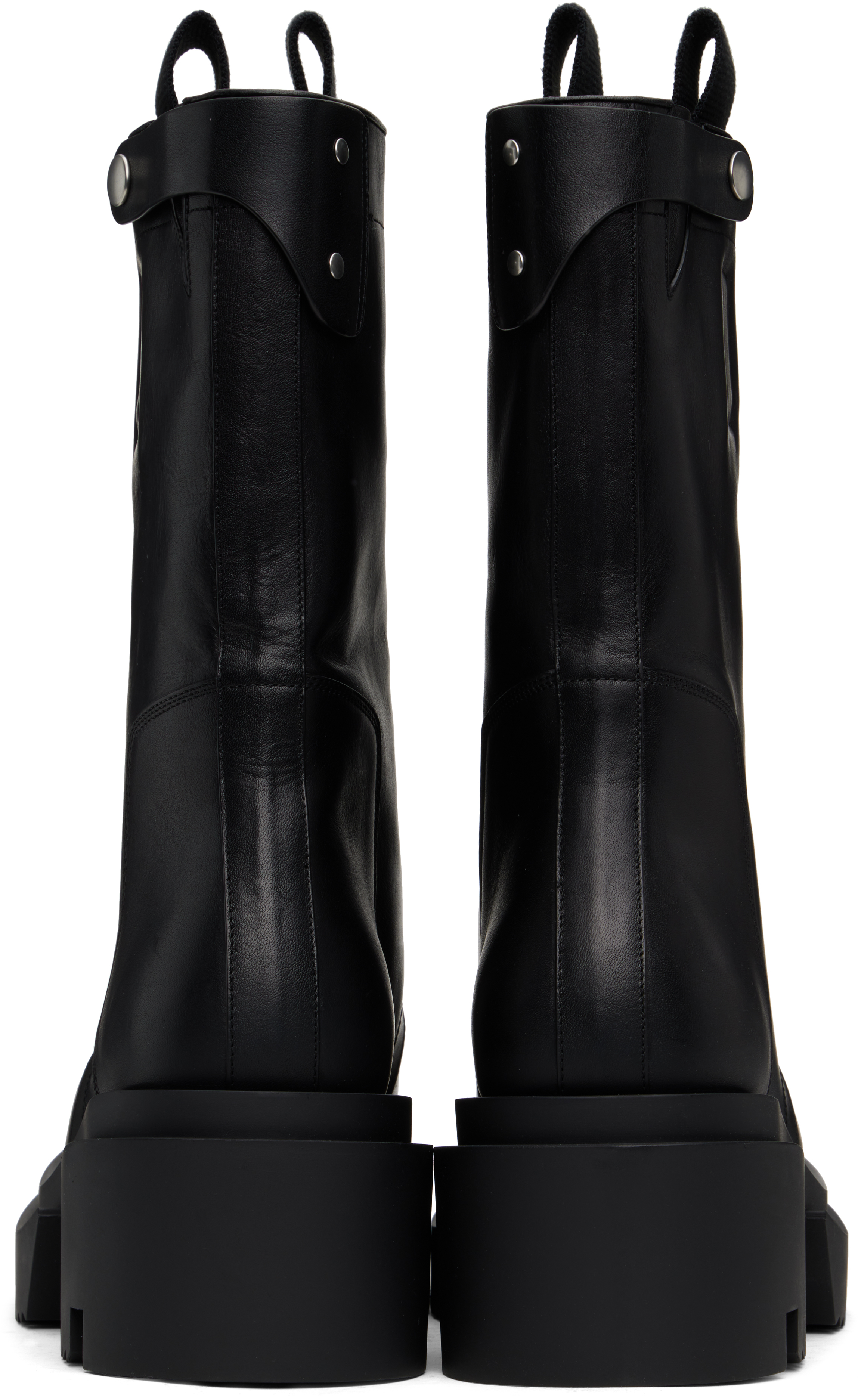 Rick Owens Black Hollywood Loo Pull On Bogun Boots In 99 Black/black