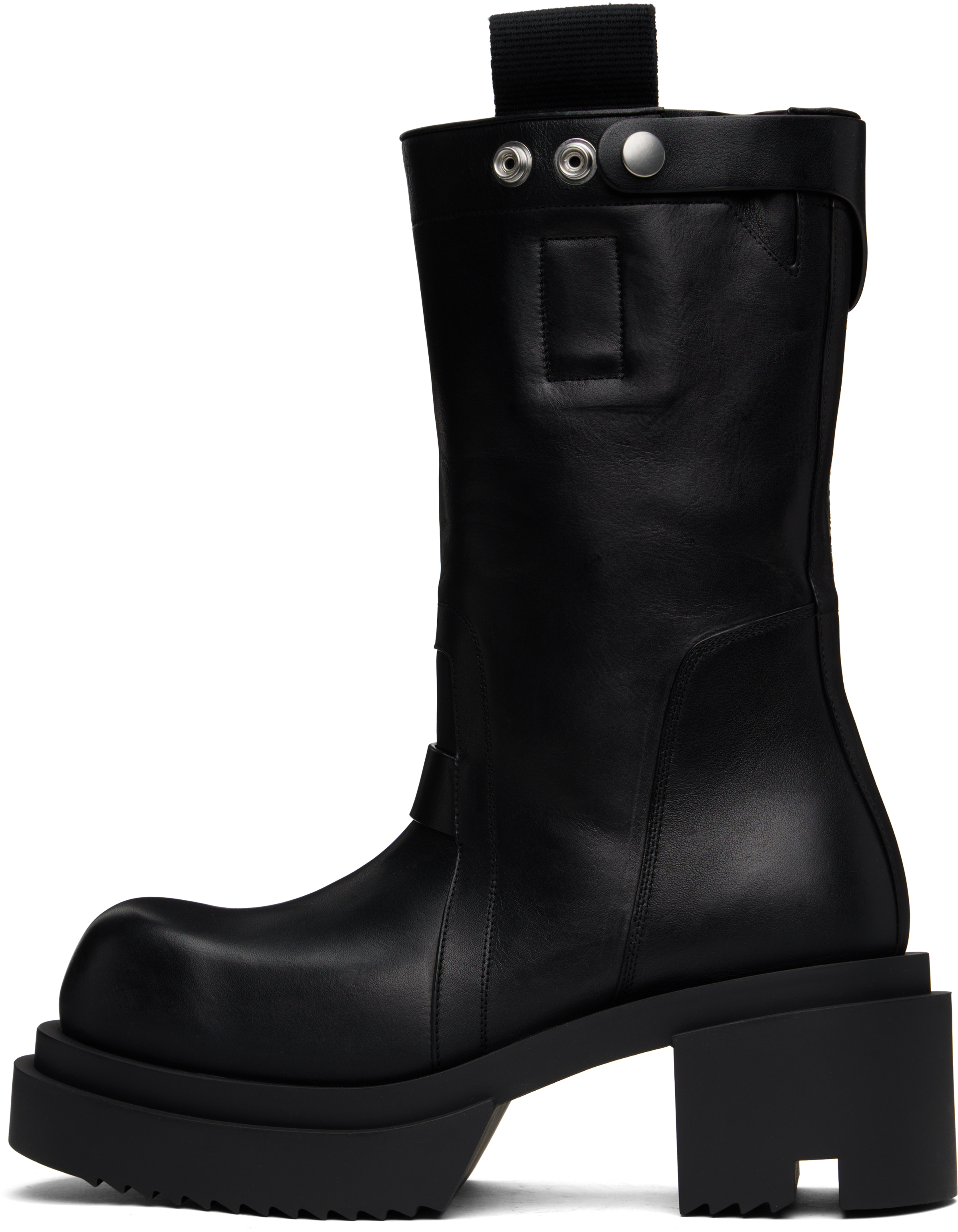 Rick Owens Black Hollywood Loo Pull On Bogun Boots In 99 Black/black
