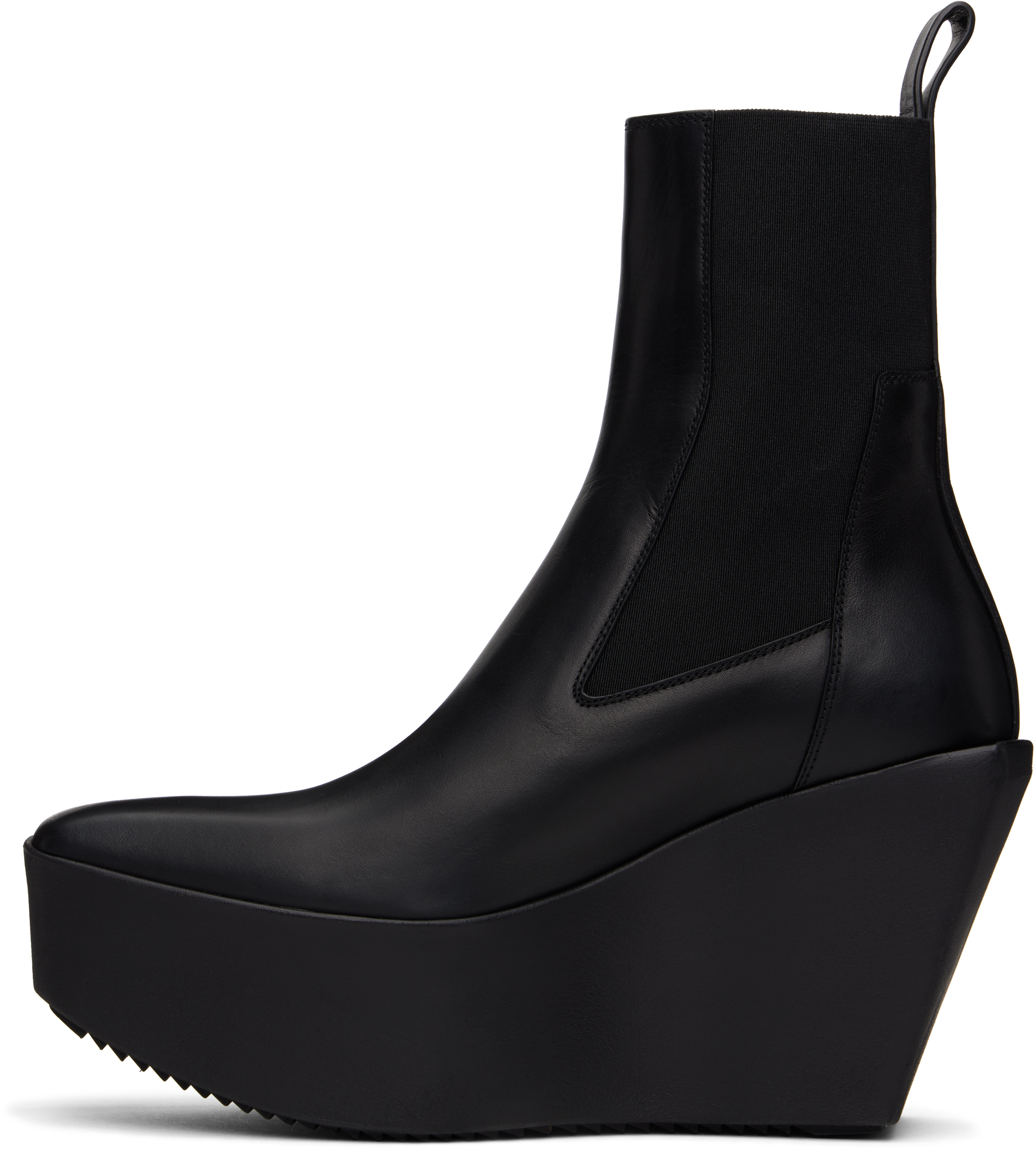 Rick Owens Black Concordians Sliver Platform Beatle Chelsea Boots In 09 Black