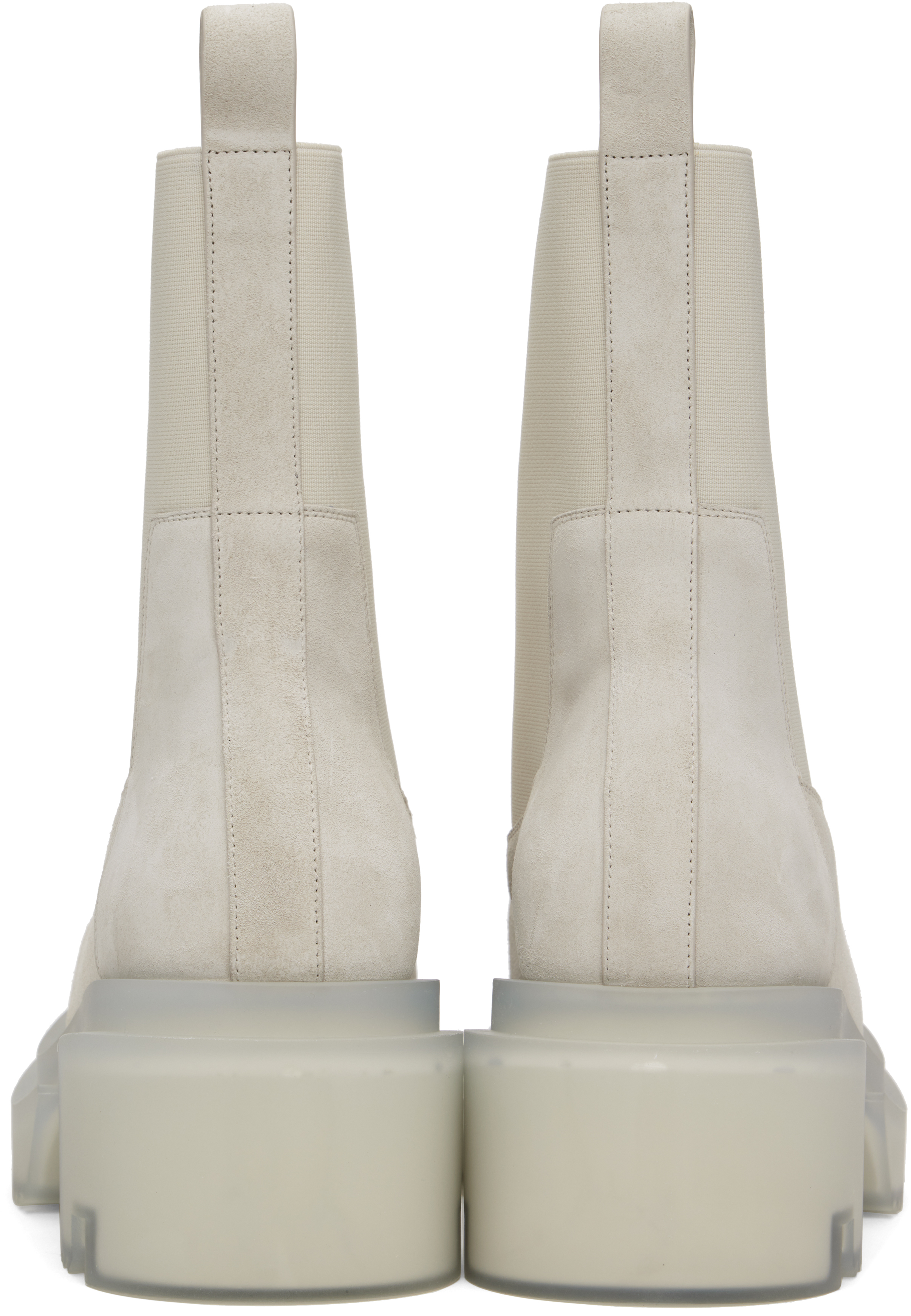 Rick Owens Beatle Bogun Suede Boots In 410 Dinge/clear