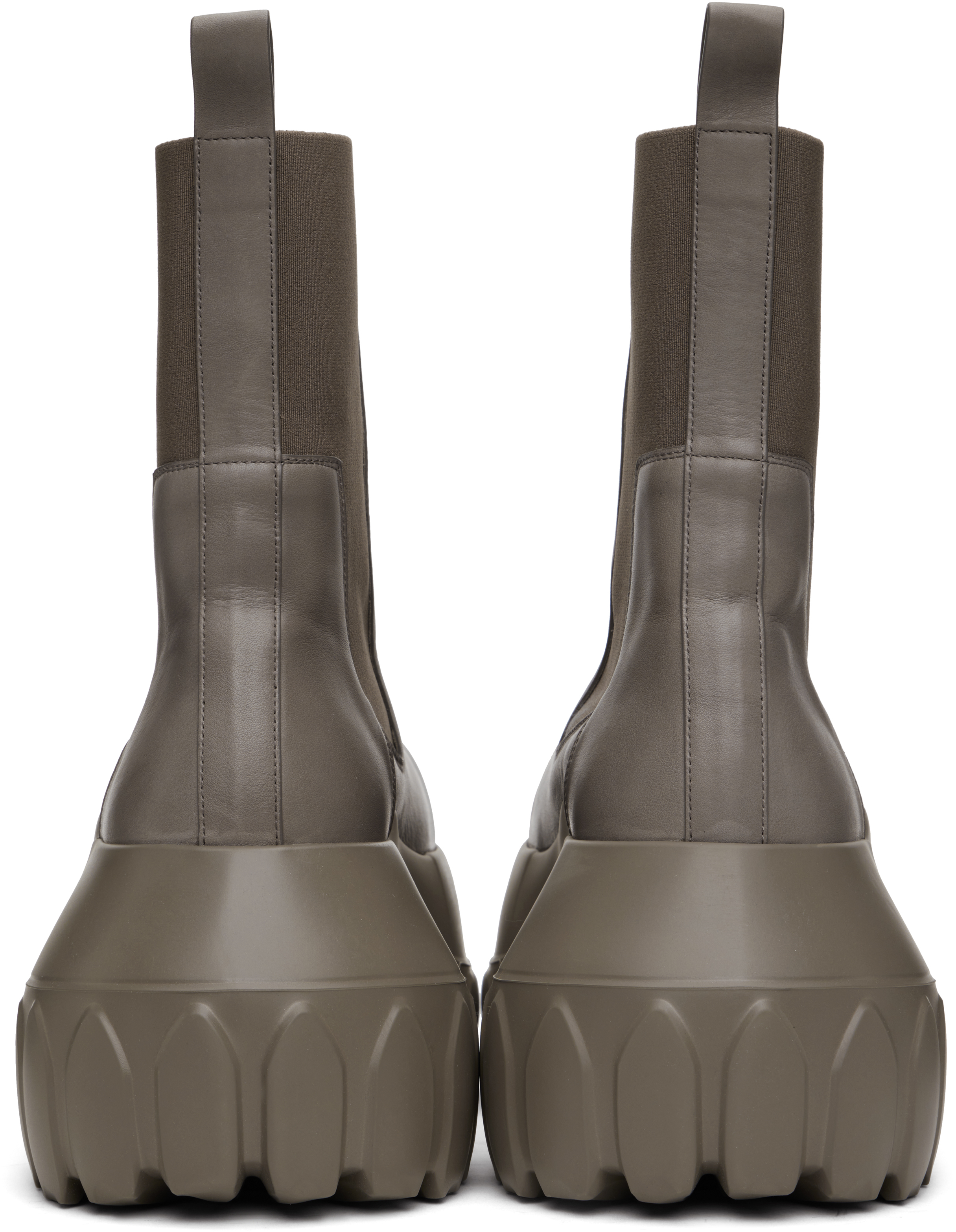 Rick Owens Gray Hollywood Beatle Mega Tractor Boots In 3434 Dust/dust