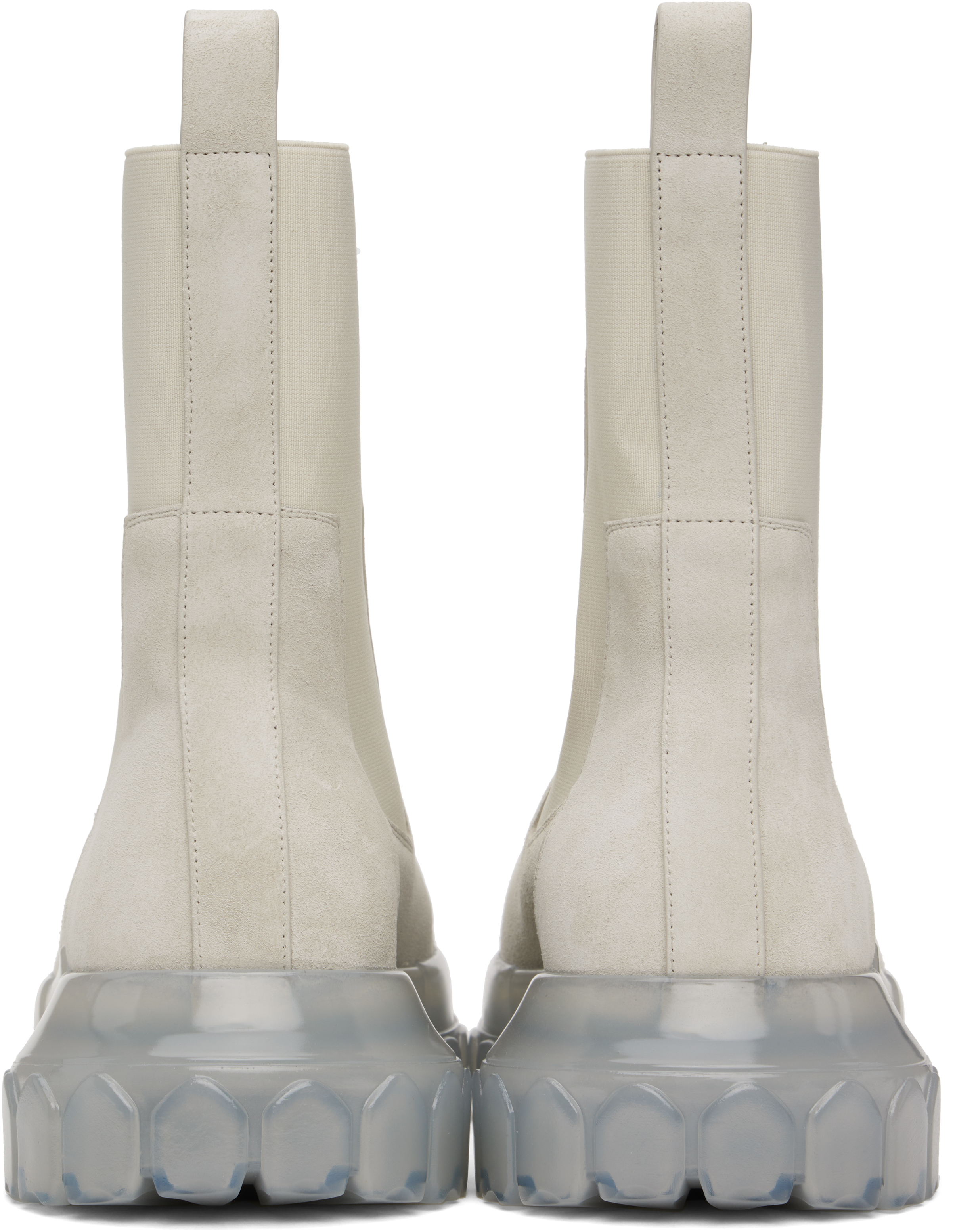 Rick Owens Bozo Tractor White Boot In 410 Dinge/clear