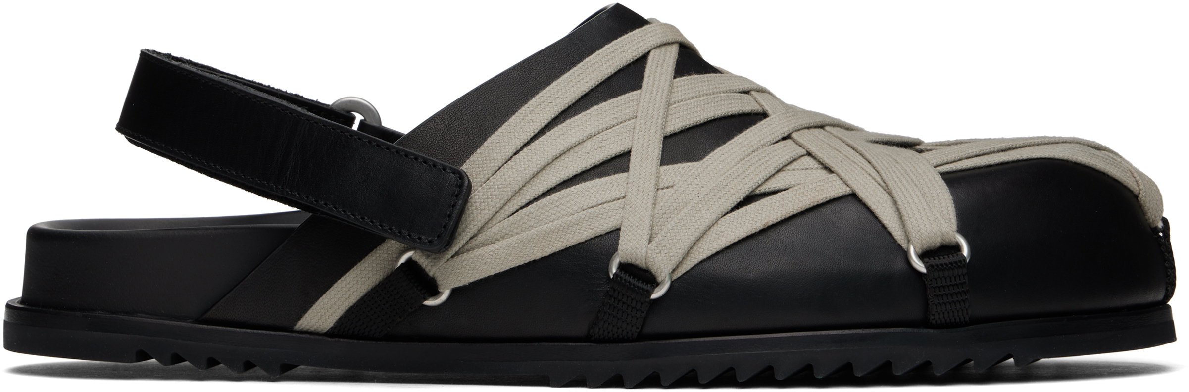 【関税込み】Rick Owens ブラック Hollywood Megalaced ミュール rick-owens-black-hollywood-