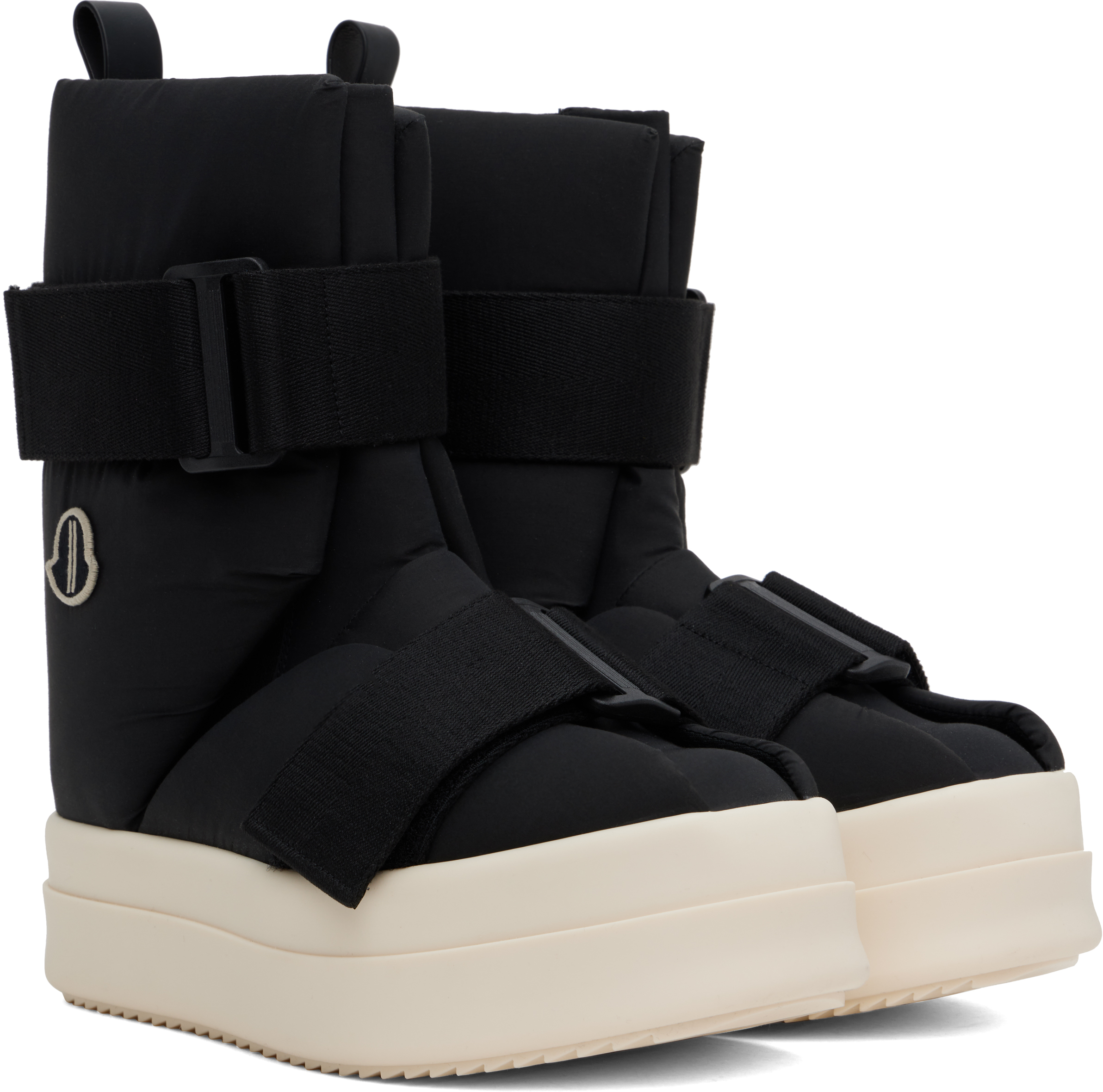 Rick Owens Moncler + Black Low Splint Boots In 999 Black