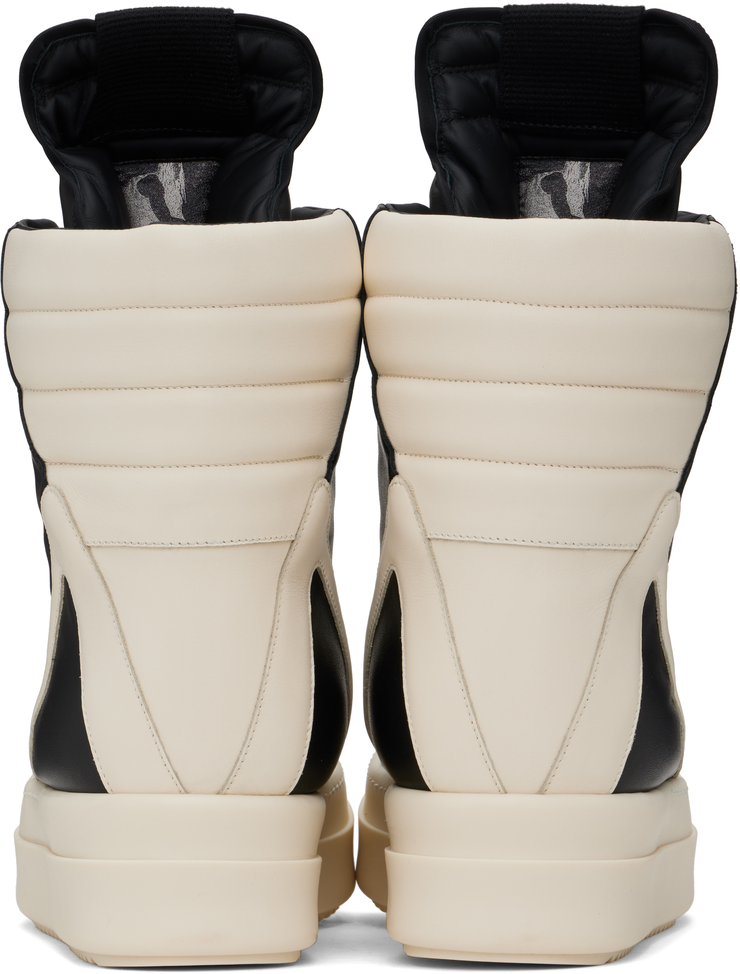 Rick Owens High-top Sneakers Mega Geobasket In 911 Black/milk/milk