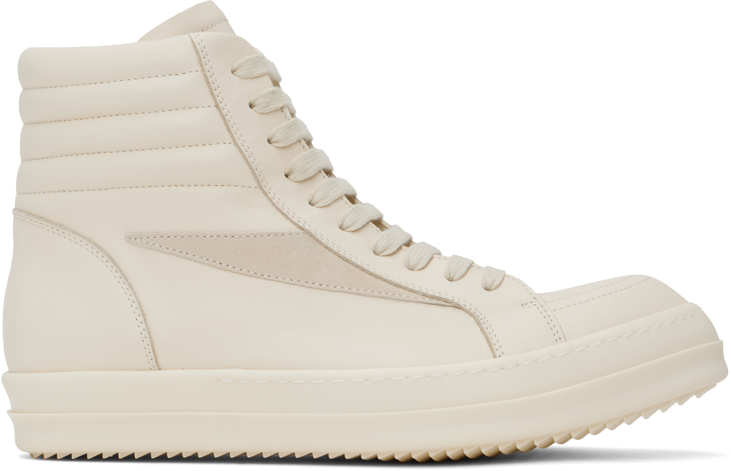 Rick Owens オフホワイト Hollywood ハリウッド スニーカー 本革 Rick Owens: オフホワイト Hollywood High Vintage Sneaks