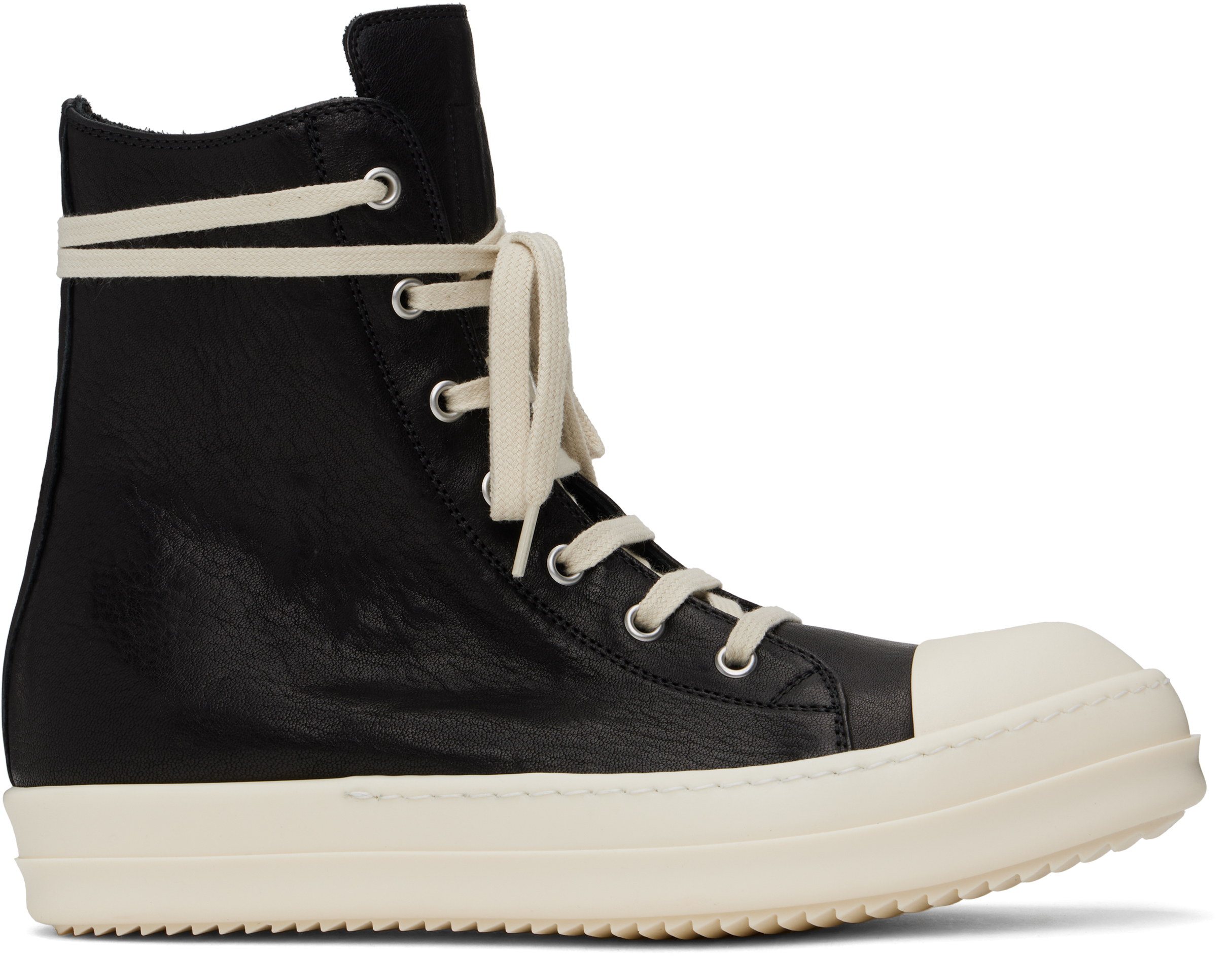 Black Hollywood Goat Leather Sneakers