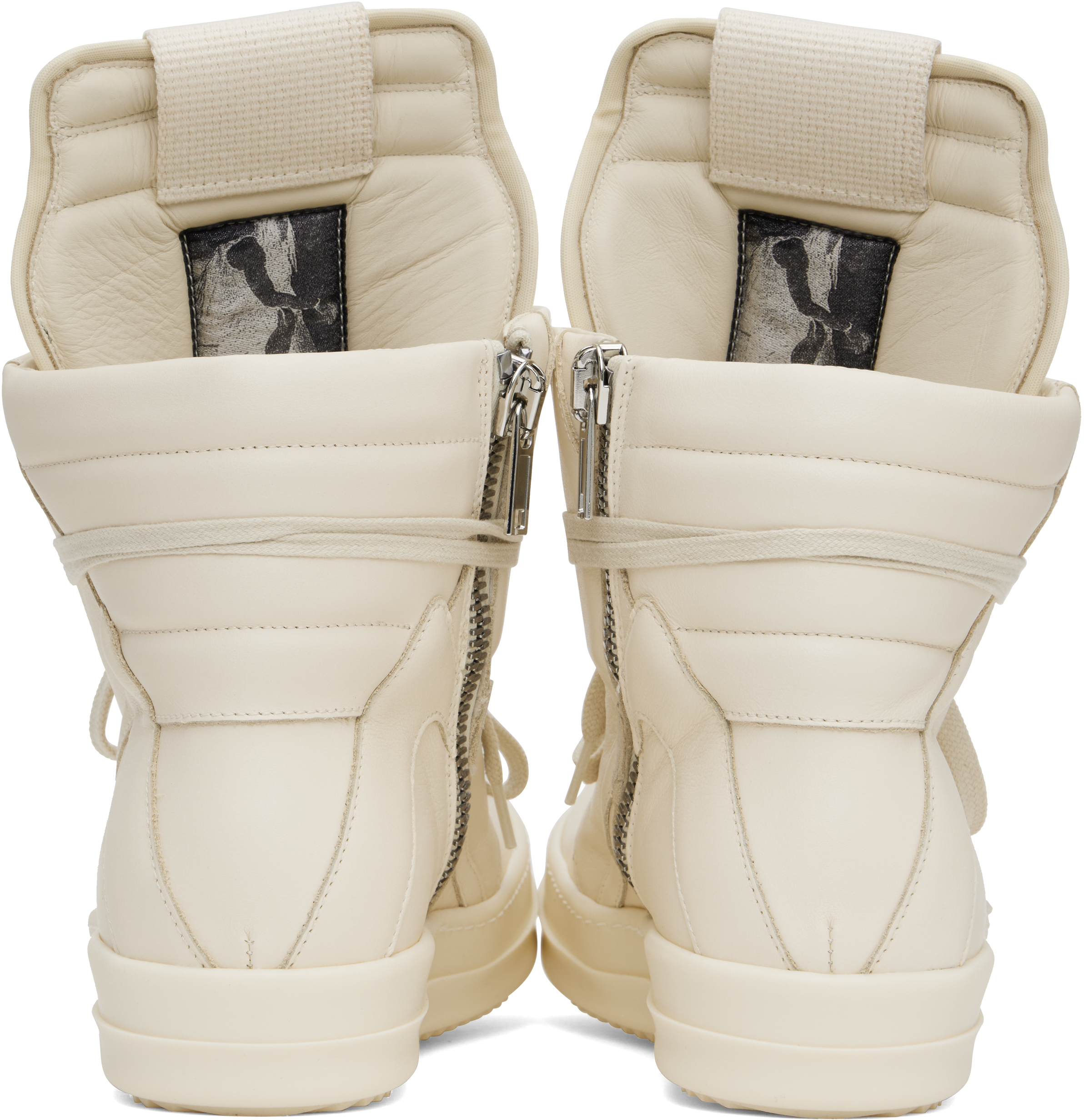 RICK OWENS OFF-WHITE HOLLYWOOD GEOBASKET SNEAKERS