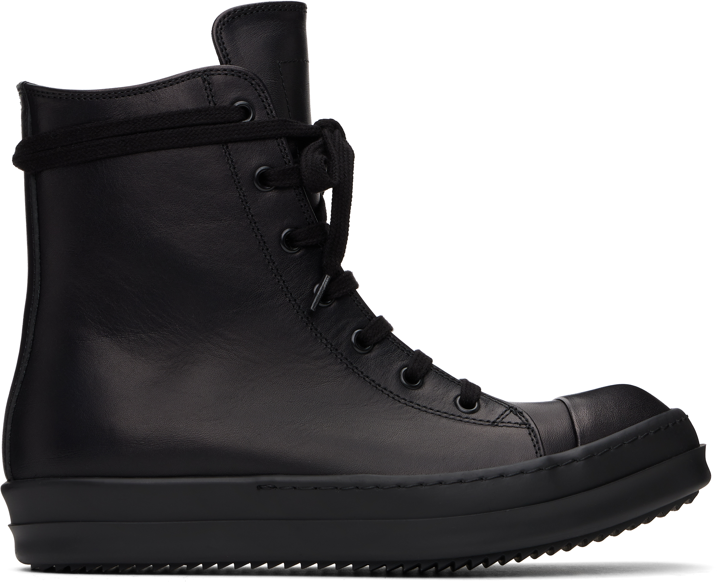 【RICK OWENS 】ブラック Hollywood ブルレザー スニーカー RICK OWENS - SHOES - Rick Owens