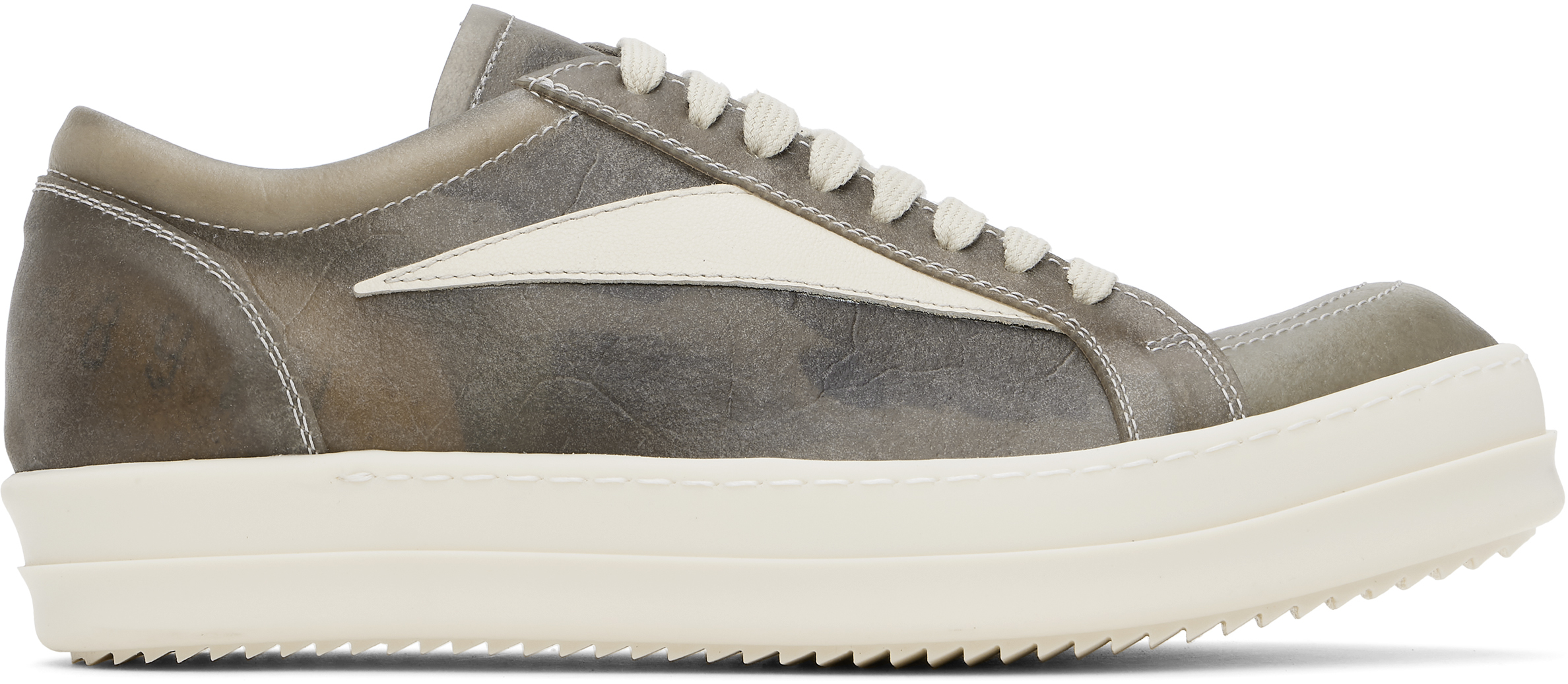 関税込【Rick Owens】Hollywood Vintage Sneakers★Grey Rick Owens: Gray Hollywood Vintage Sneaks Sneakers | SSENSE