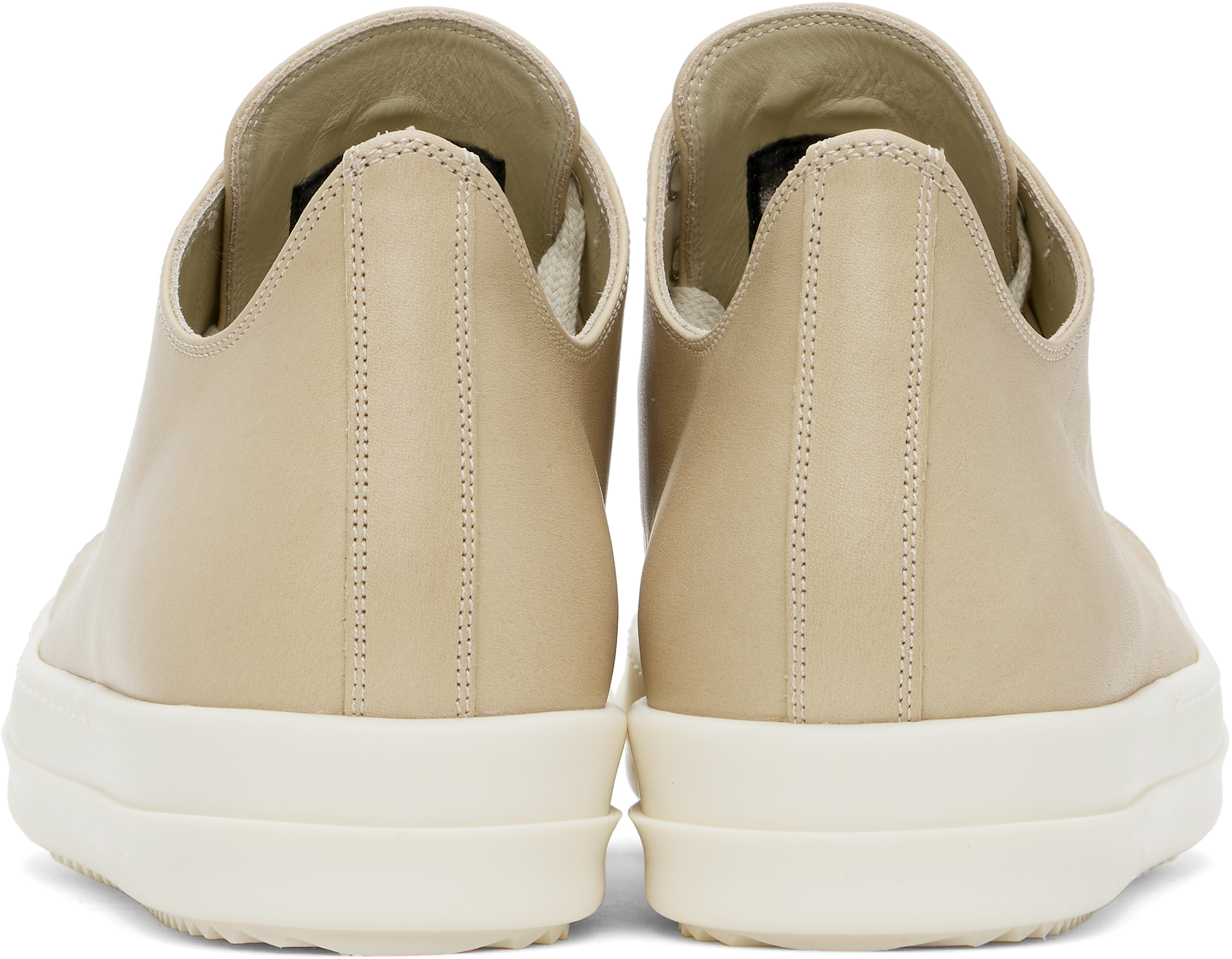 Rick Owens Beige Hollywood Low Sneaks Sneakers In 8111 Parchment/milk/