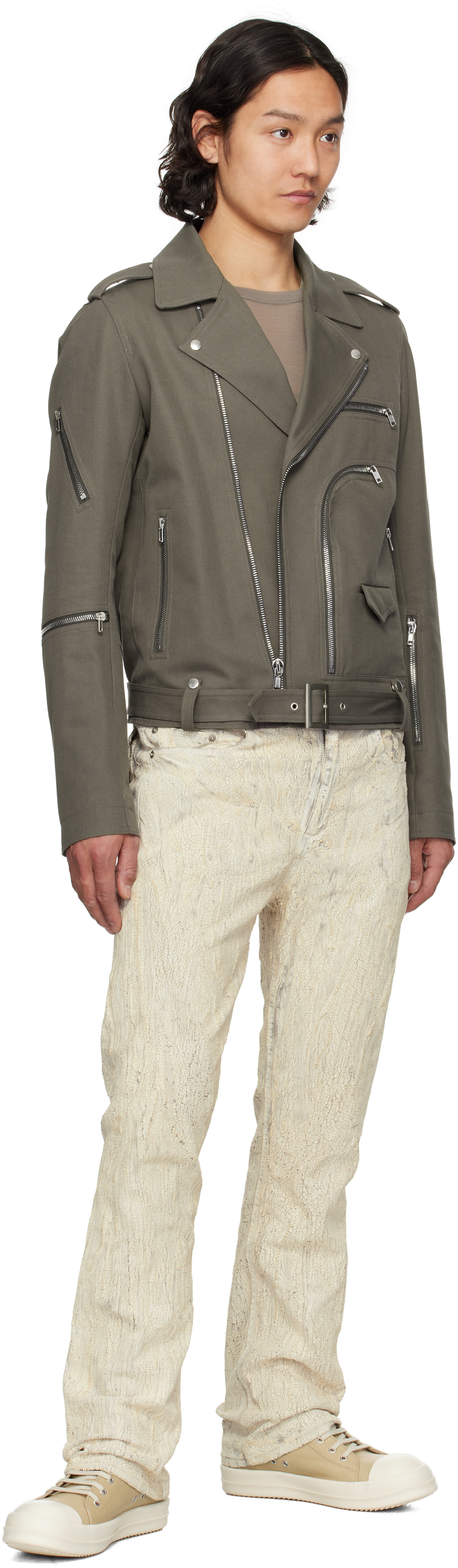 Rick Owens Beige Hollywood Low Sneaks Sneakers In 8111 Parchment/milk/