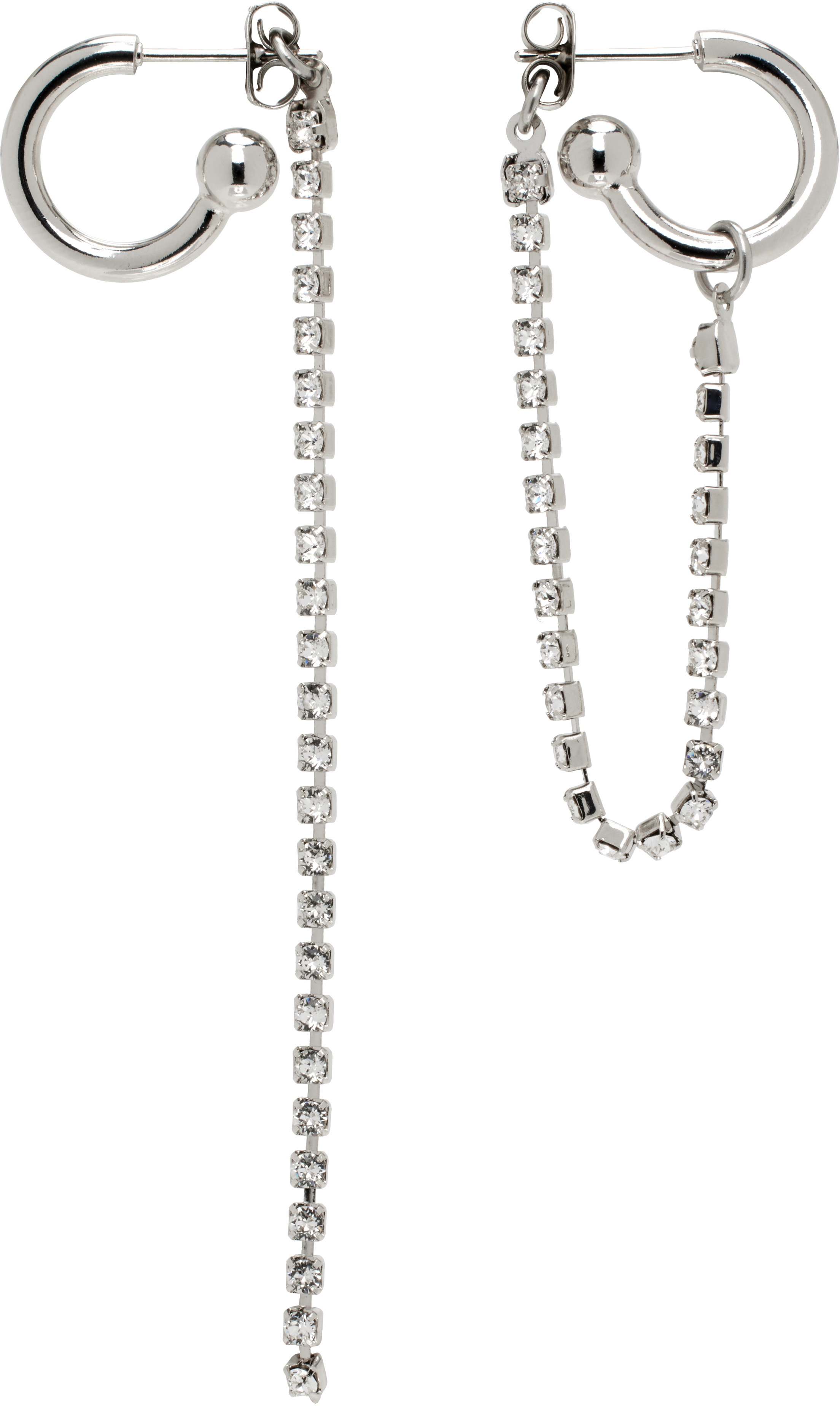 Justine Clenquet: Silver Julia Crystal Earrings | SSENSE Justine Clenquet: Silver Julia Crystal Earrings | SSENSE