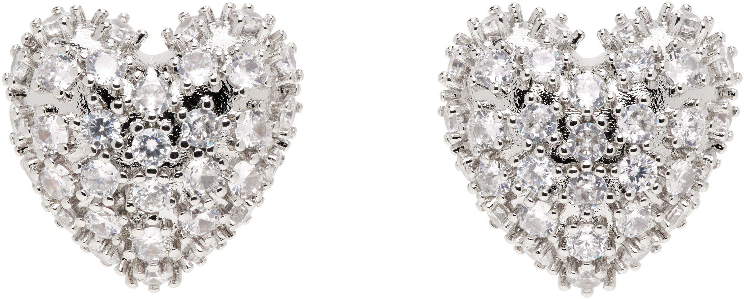 【Justine Clenquet】大人気★Heart Crystal ハートピアス Silver Heart Crystal Earrings by Justine Clenquet on Sale