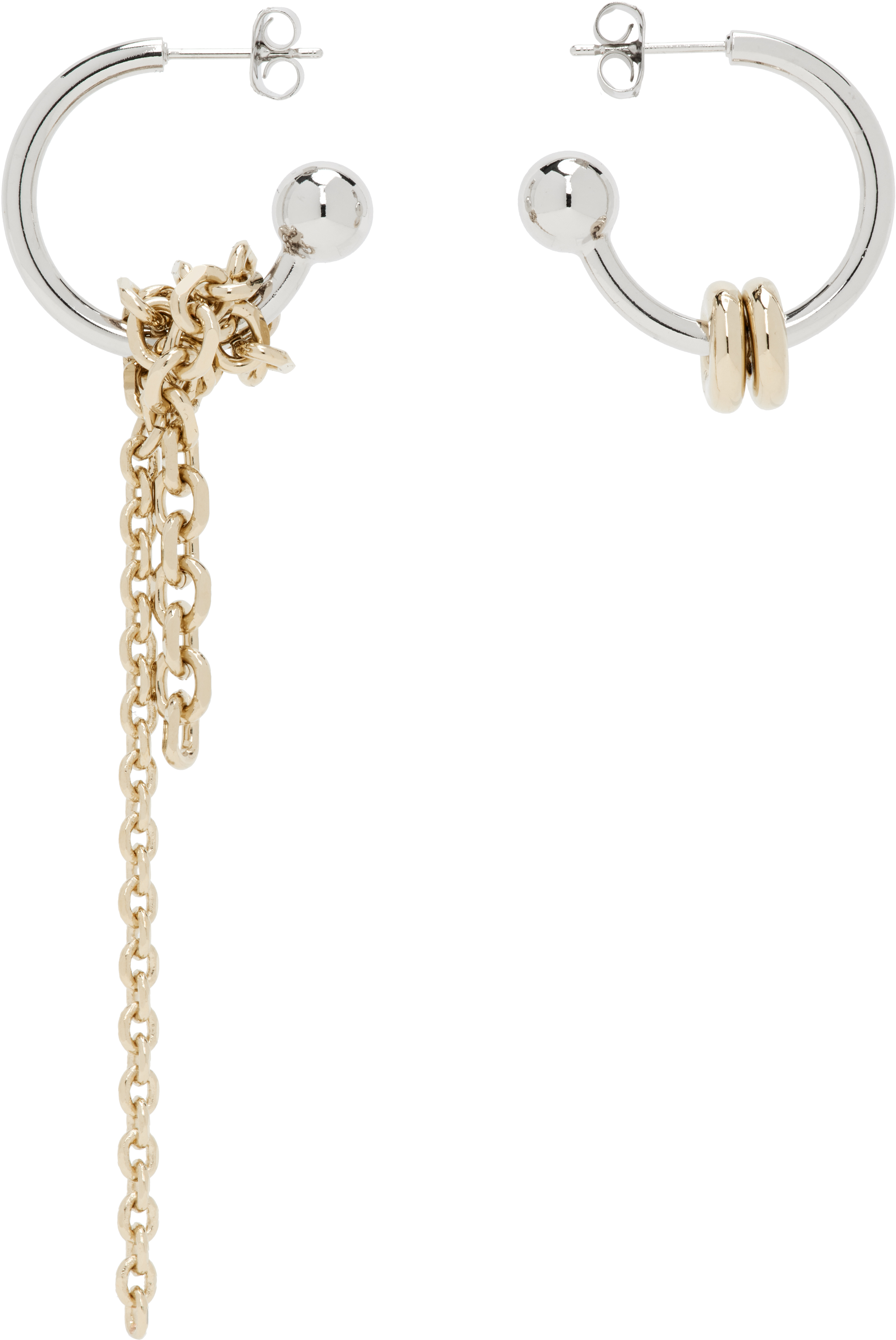 JUSTINE CLENQUET Mooreピアス ゴールド×シルバー フープセット Justine Clenquet - Moore earrings