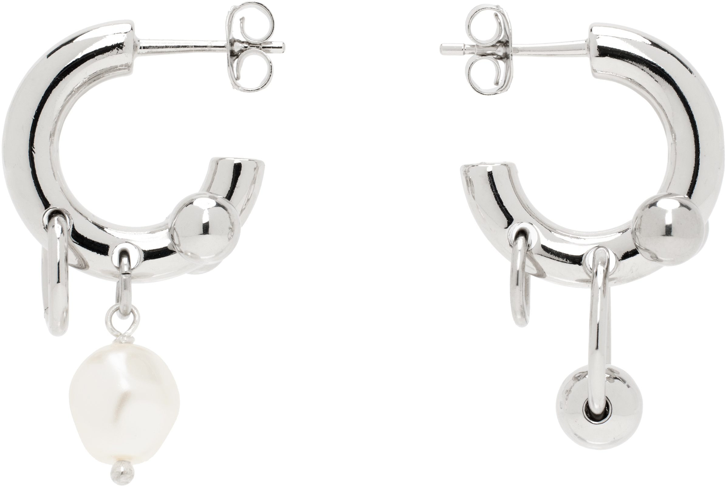 Silver Lisa Earrings by Justine Clenquet on Sale