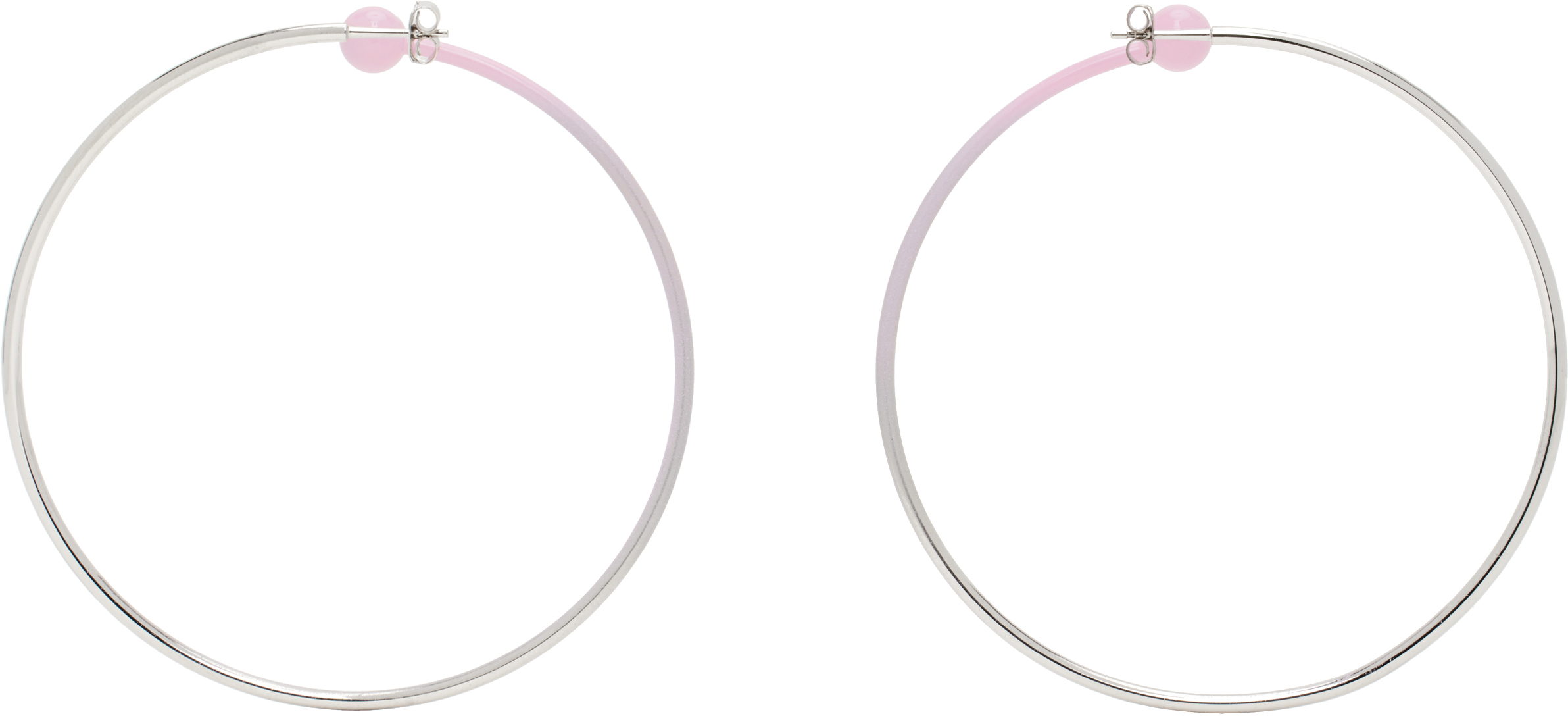 Justine Clenquetのシルバー＆ピンク Marfa Gradient ピアスが