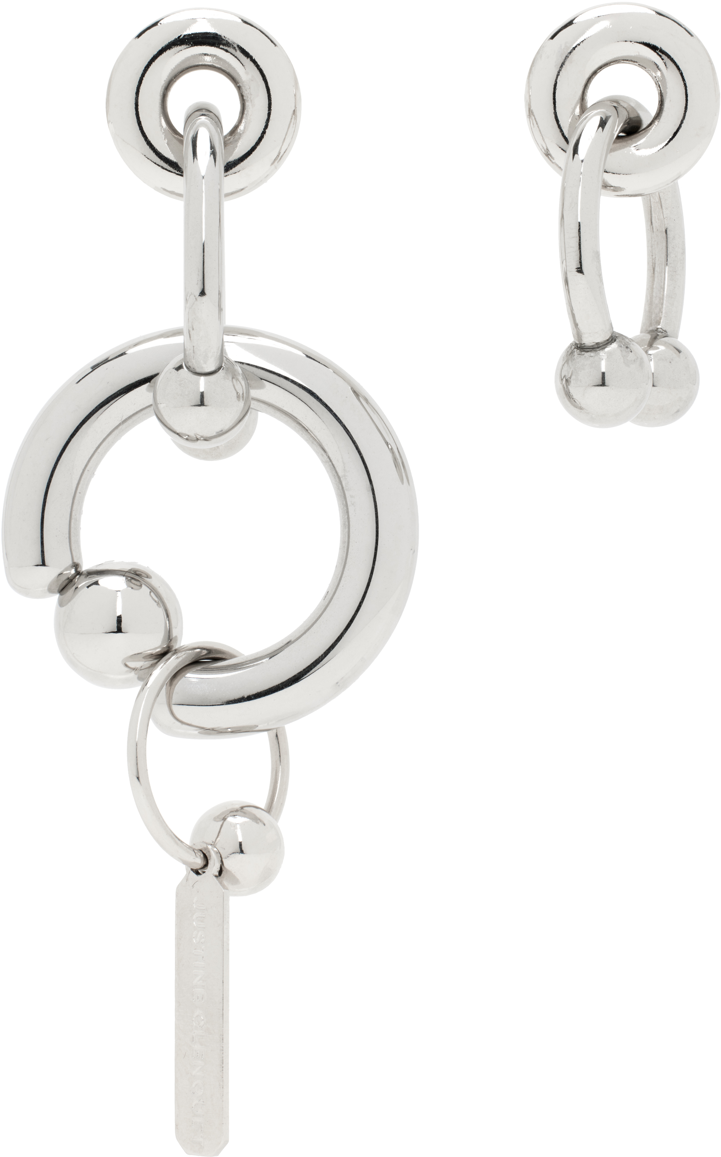 【関税込み】Justine Clenquet シルバー Dolly ピアス Justine Clenquet: シルバー Dolly ピアス | SSENSE 日本