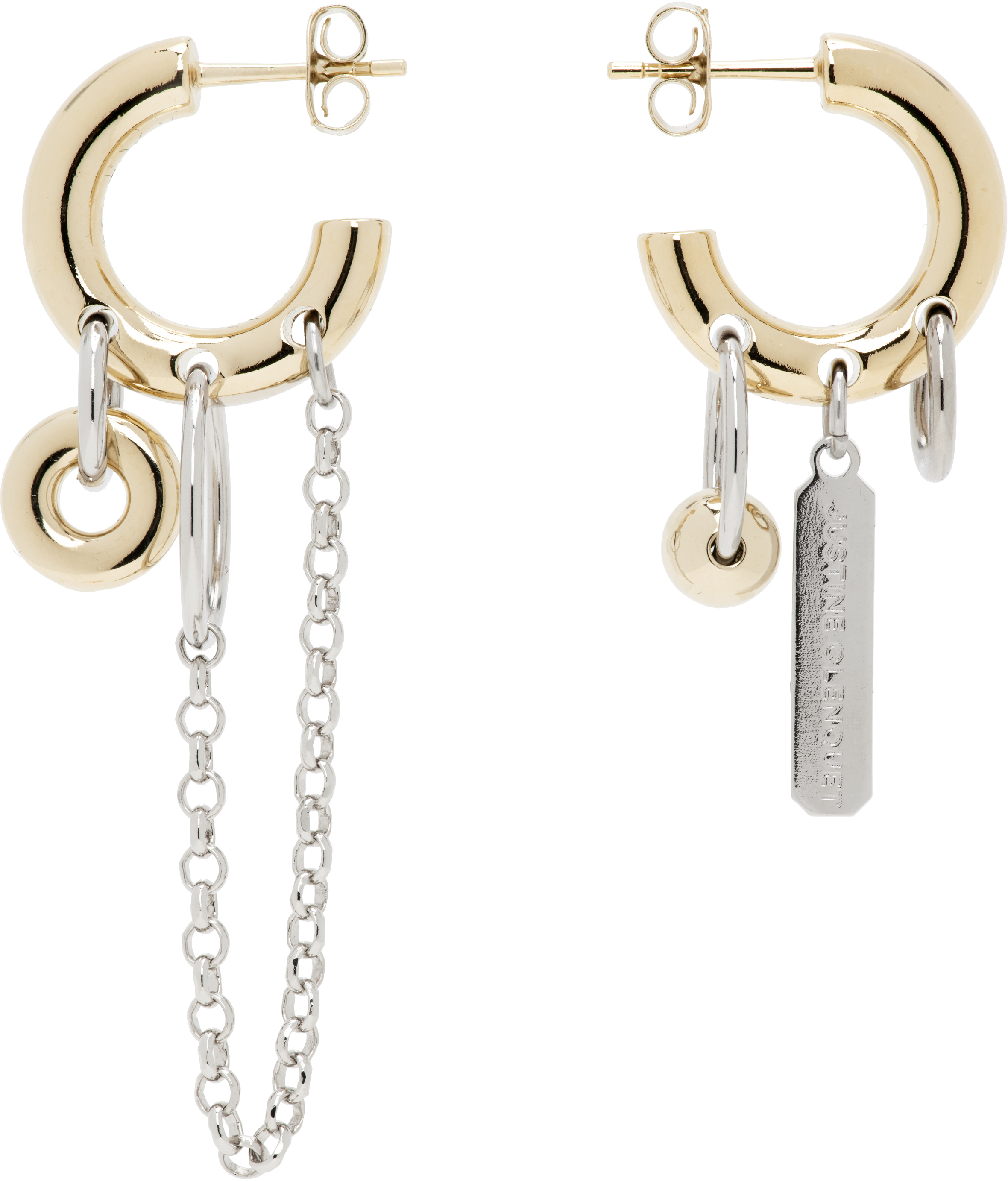 Justine Clenquet: Gold & Silver Irvin Earrings | SSENSE