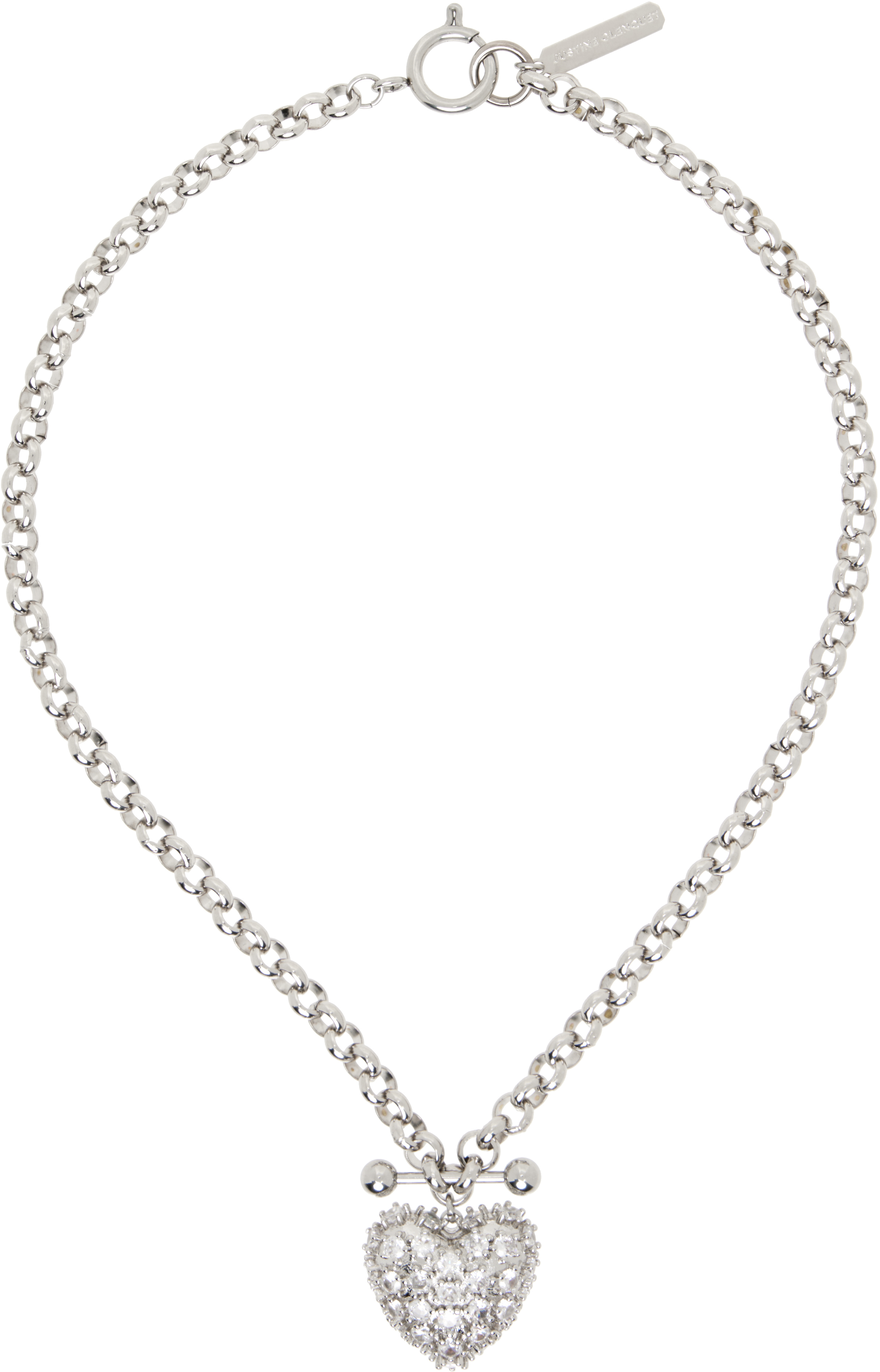 Silver Heart Crystal Necklace