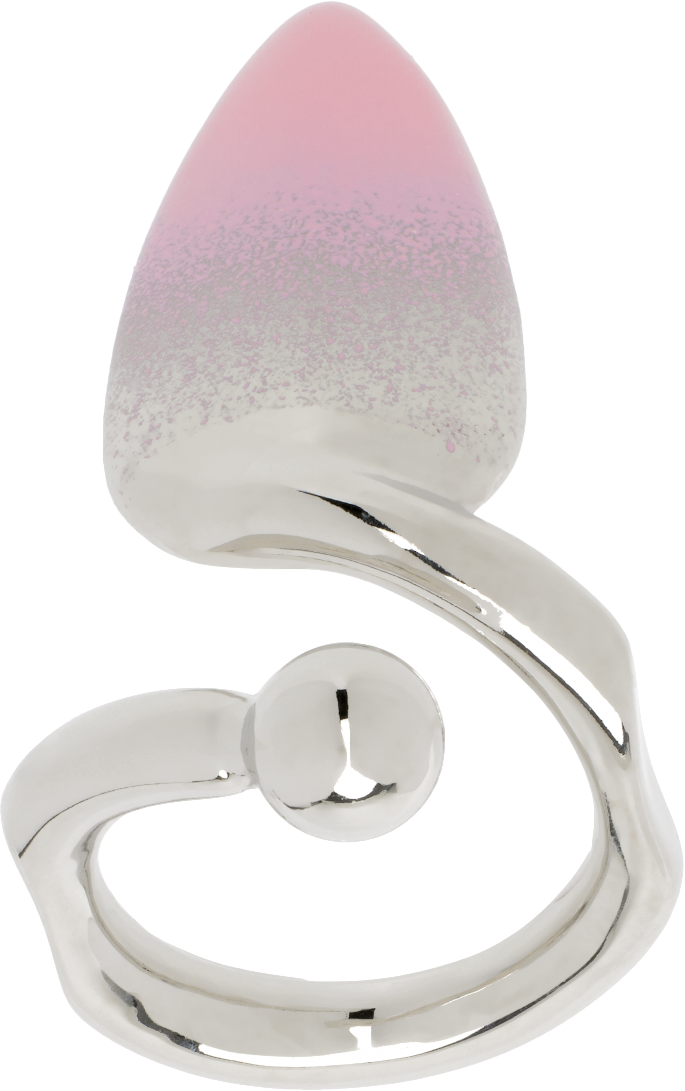 Justine Clenquet: Silver & Pink Sam Nail Ring | SSENSE