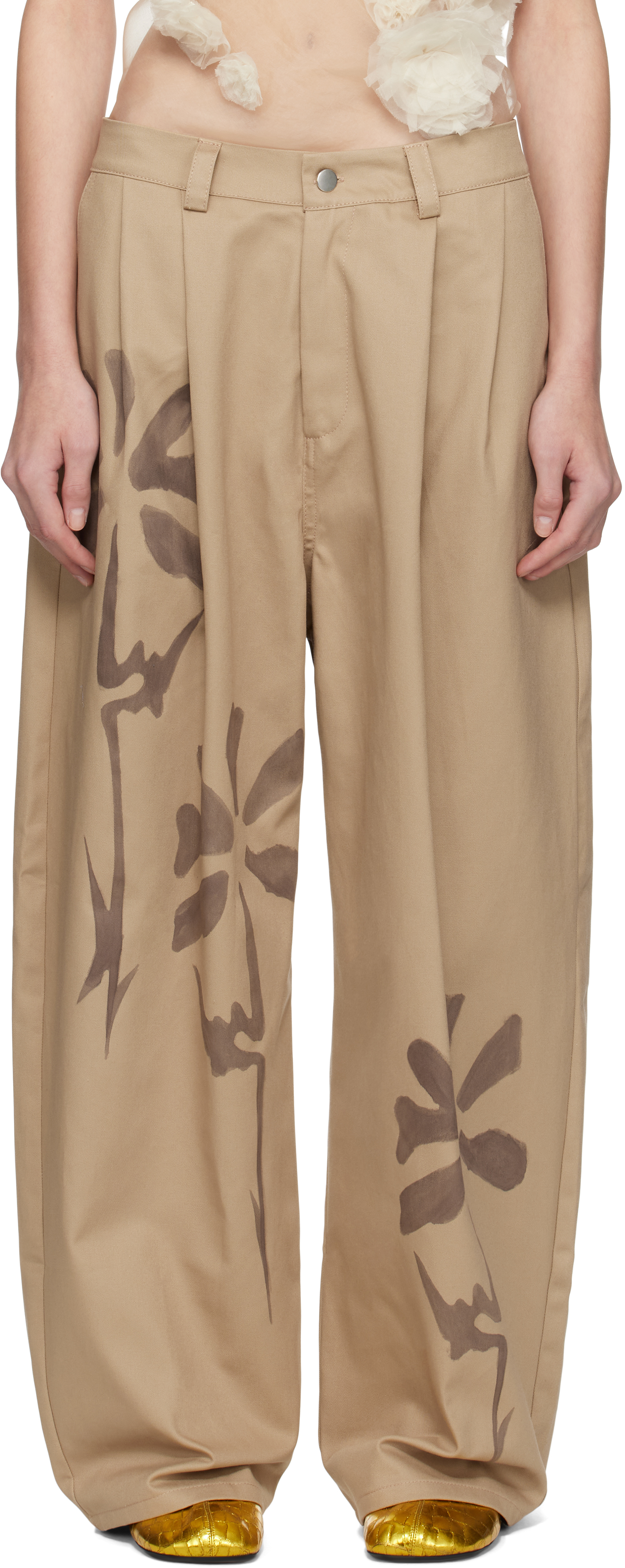 Collina Strada Beige Catchfly Trousers
