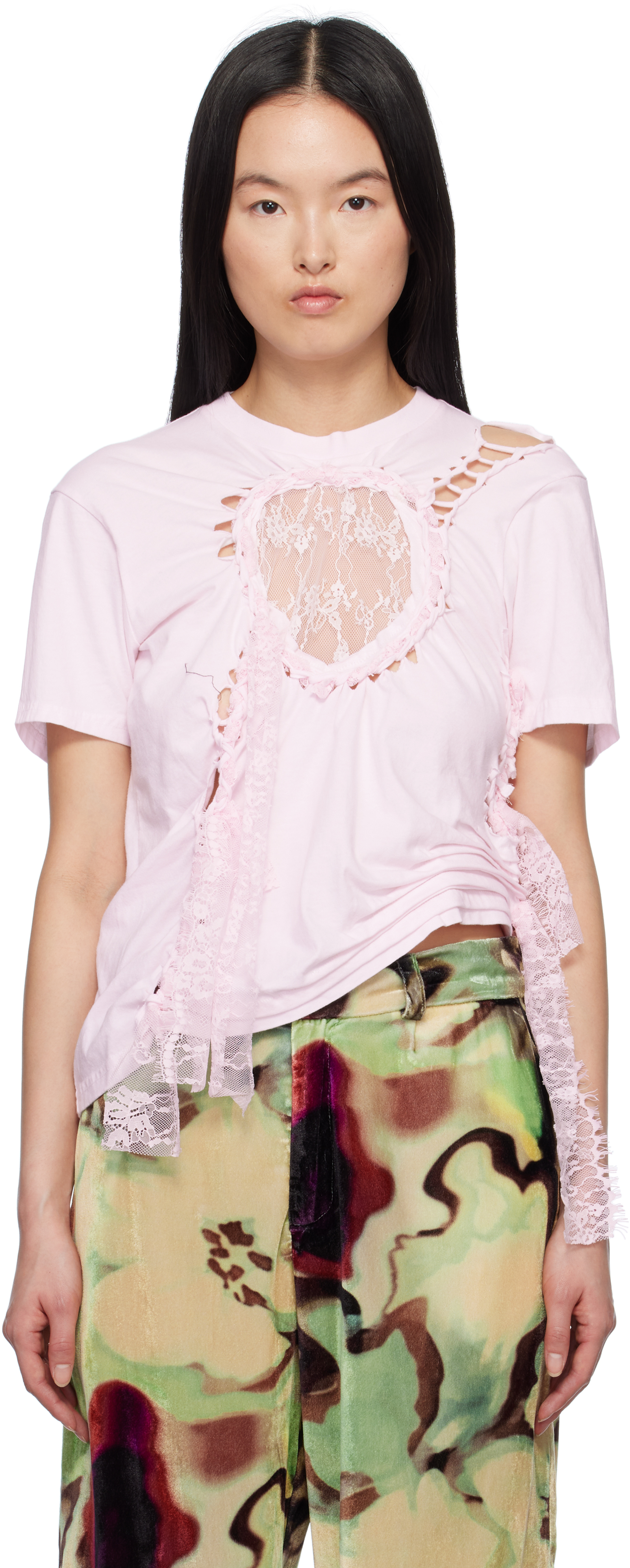 Pink Lace Heart Nash T-shirt