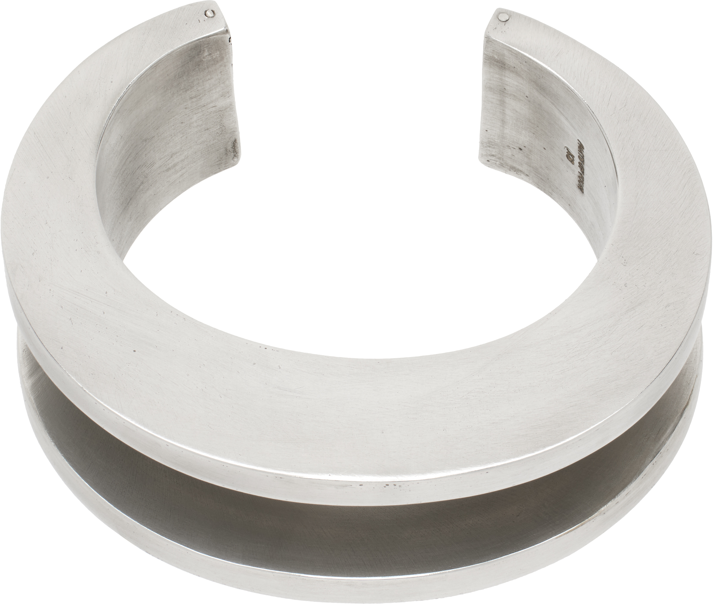 Shop Parts Of Four Silver Crescent Channel Bracelet In Acid Silver