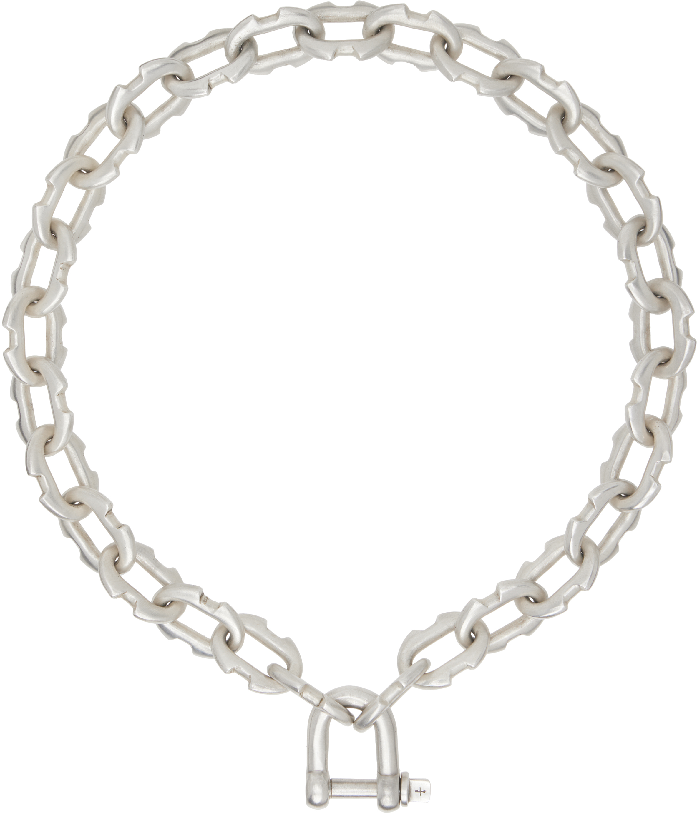 Shop Parts Of Four Silver Charm Chain Extra Small Deco Links Choker In Acid Silver