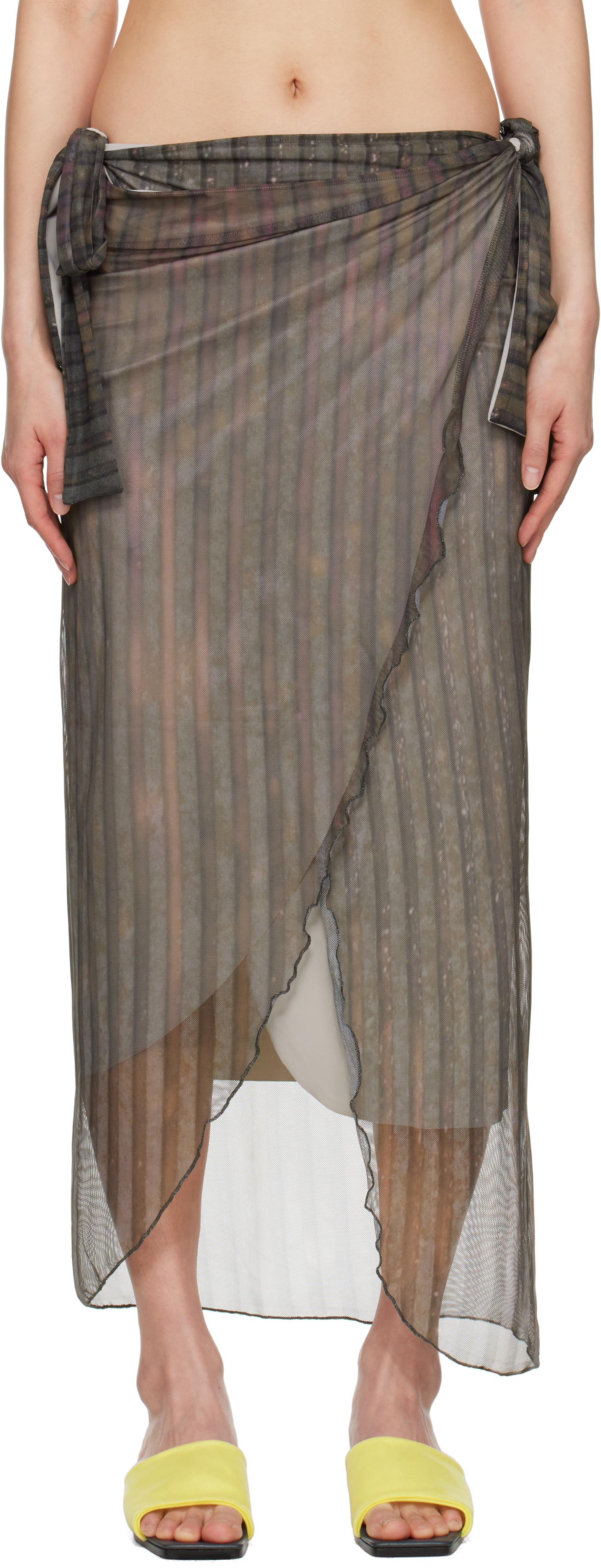 Multicolor Aub Stripes Malong Maxi Skirt