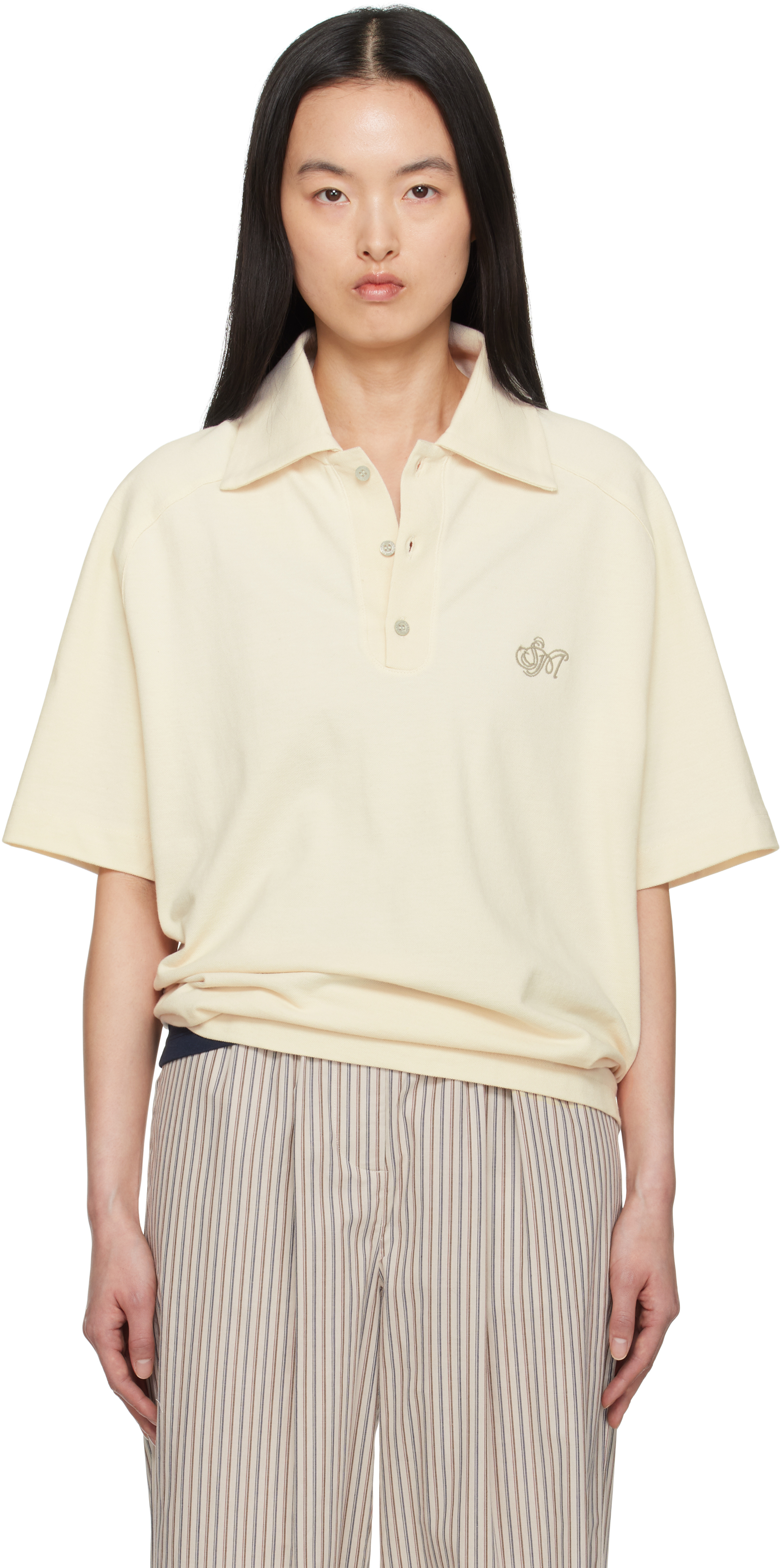 【関税込み】Serapis イエロー Sailor 半袖ポロシャツ Yellow Sailor Short Sleeve Polo by Serapis on Sale