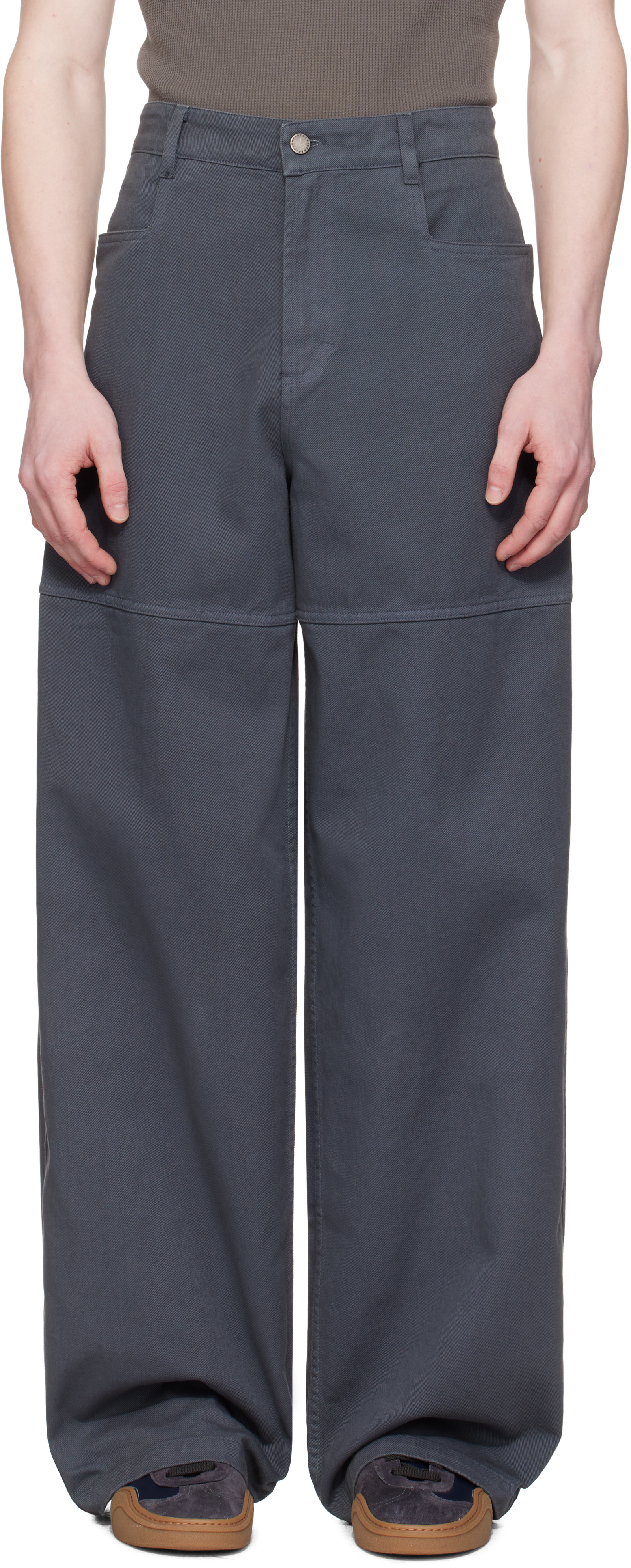 Gray Salt Dyed Wide Sailor Trousers