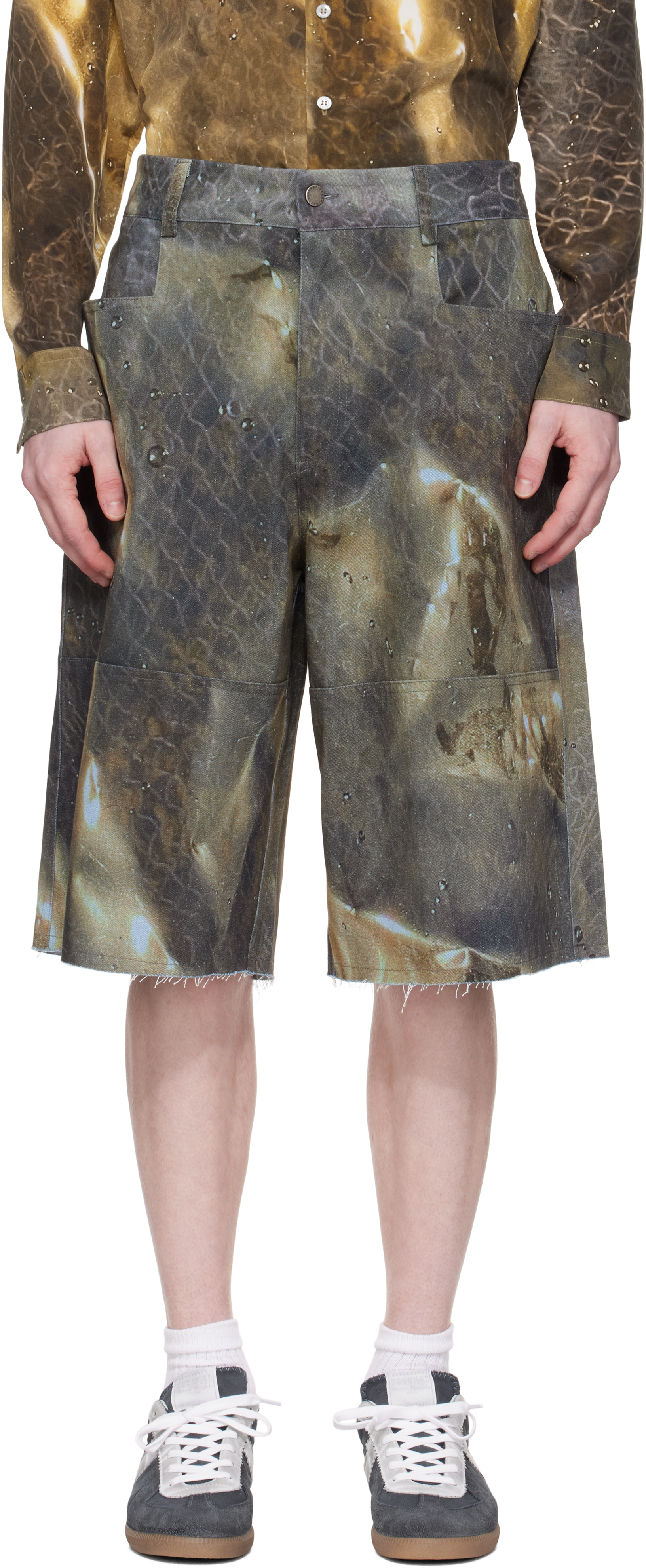 SSENSE Exclusive Khaki Golden Hour Sailor Denim Shorts