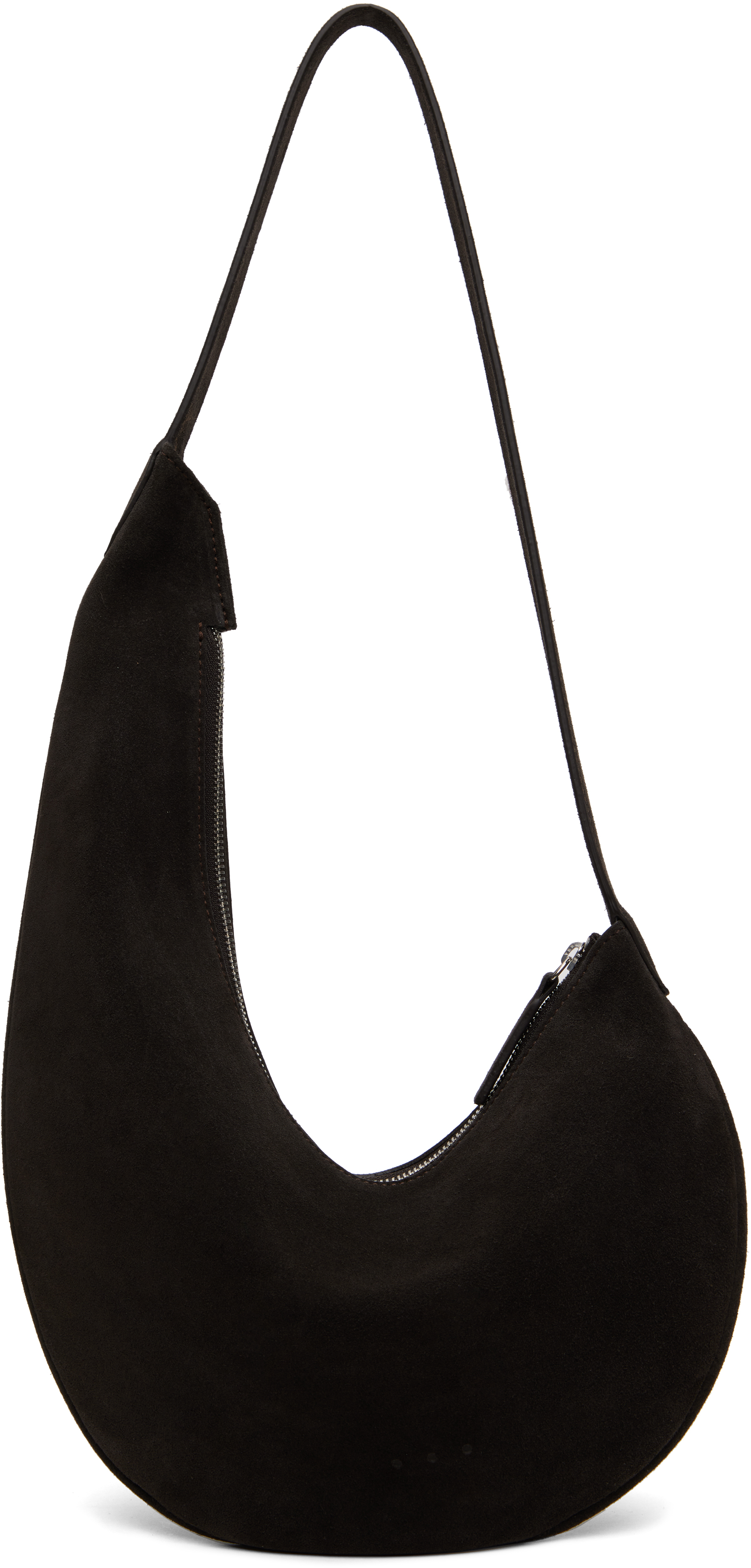 【関税込み】Aesther Ekme ブラウン ミニ Lune バッグ Lune Mini suede shoulder bag in brown - Aesther Ekme | Mytheresa
