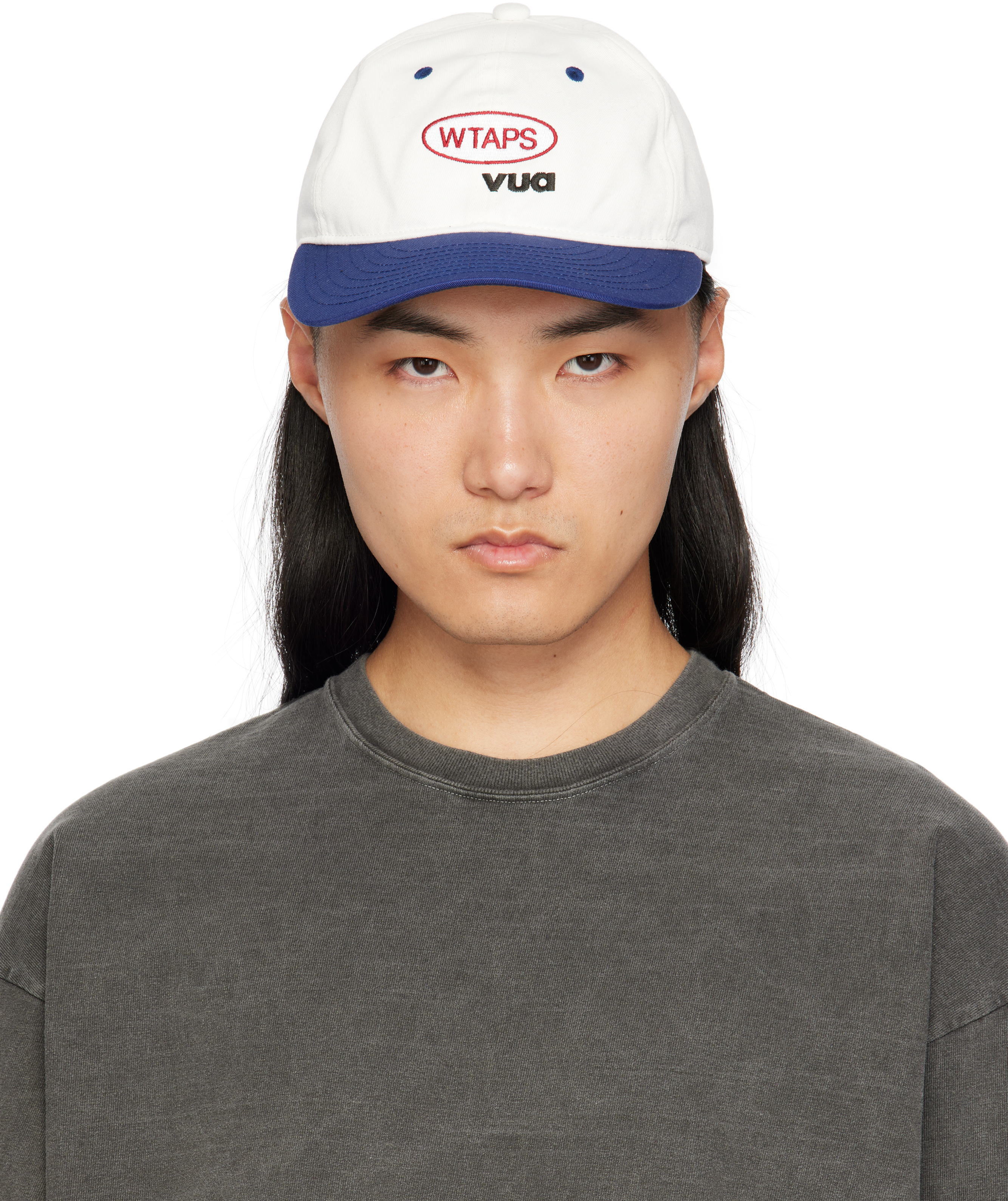 Shop Wtaps White & Blue T-6m 02 Cap